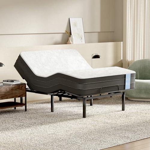 FLEXISPOT Adjustable Bed Frame Base Queen, Head and Foot Incline, Zero Gravity, One-Touch Flat, 2 Memory Settings, Wireless Remote, Flashlight, Whisper Quiet Durable Motor, Mattress Holder, S2E-PRO