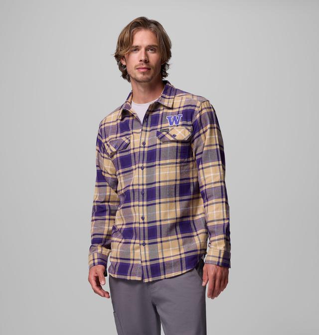 Columbia Men's Collegiate Flare Gun  Flannel Long Sleeve Shirt - Washington-