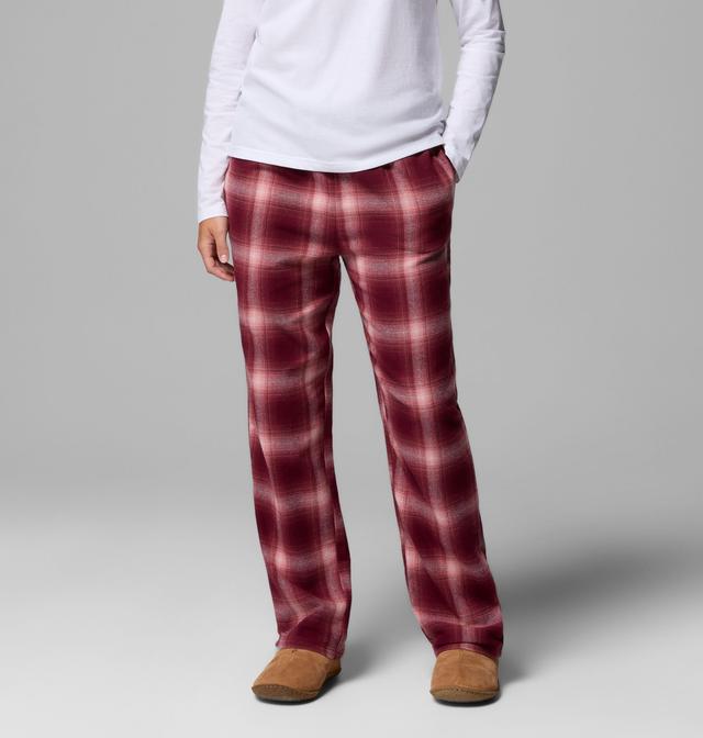 Columbia Women's Flannel Pant - L - Red  Blurred Ombre Rich Wine