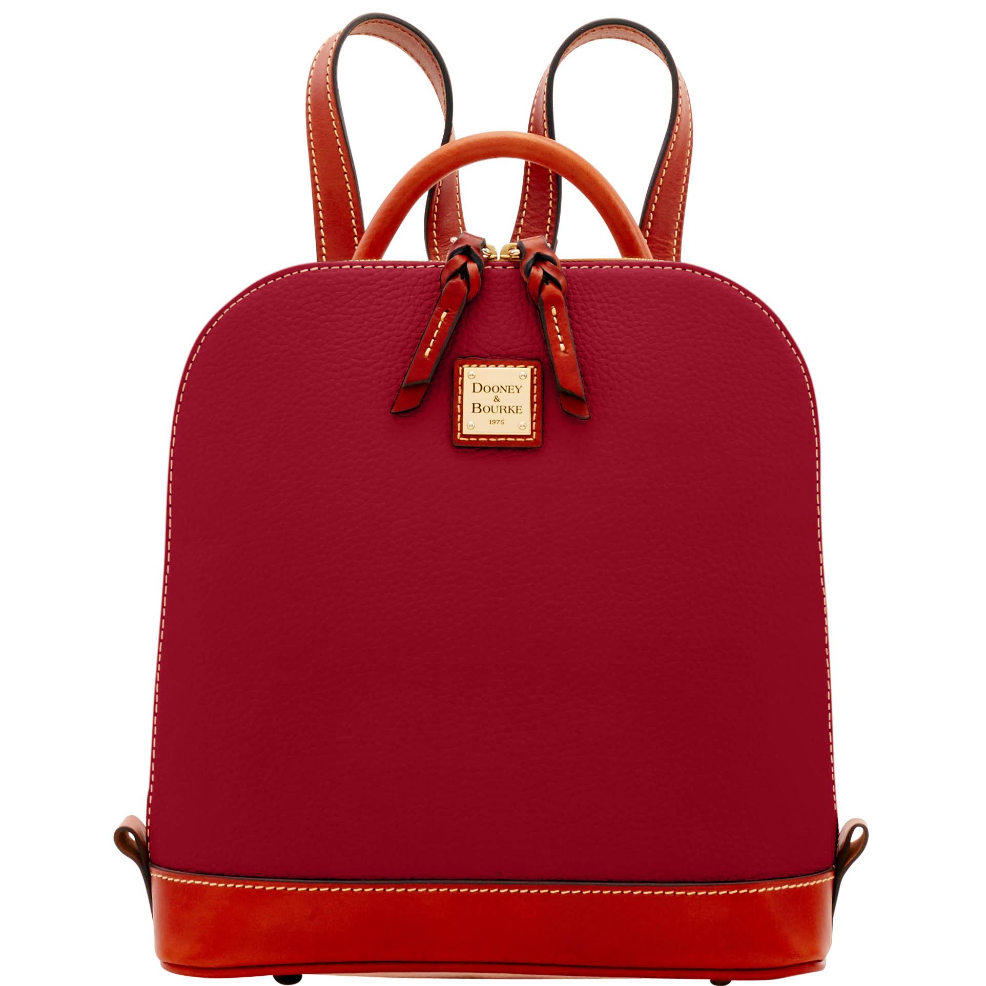 Dooney & Bourke Women's Pebble Grain Zip Pod Leather Backpack in Wine