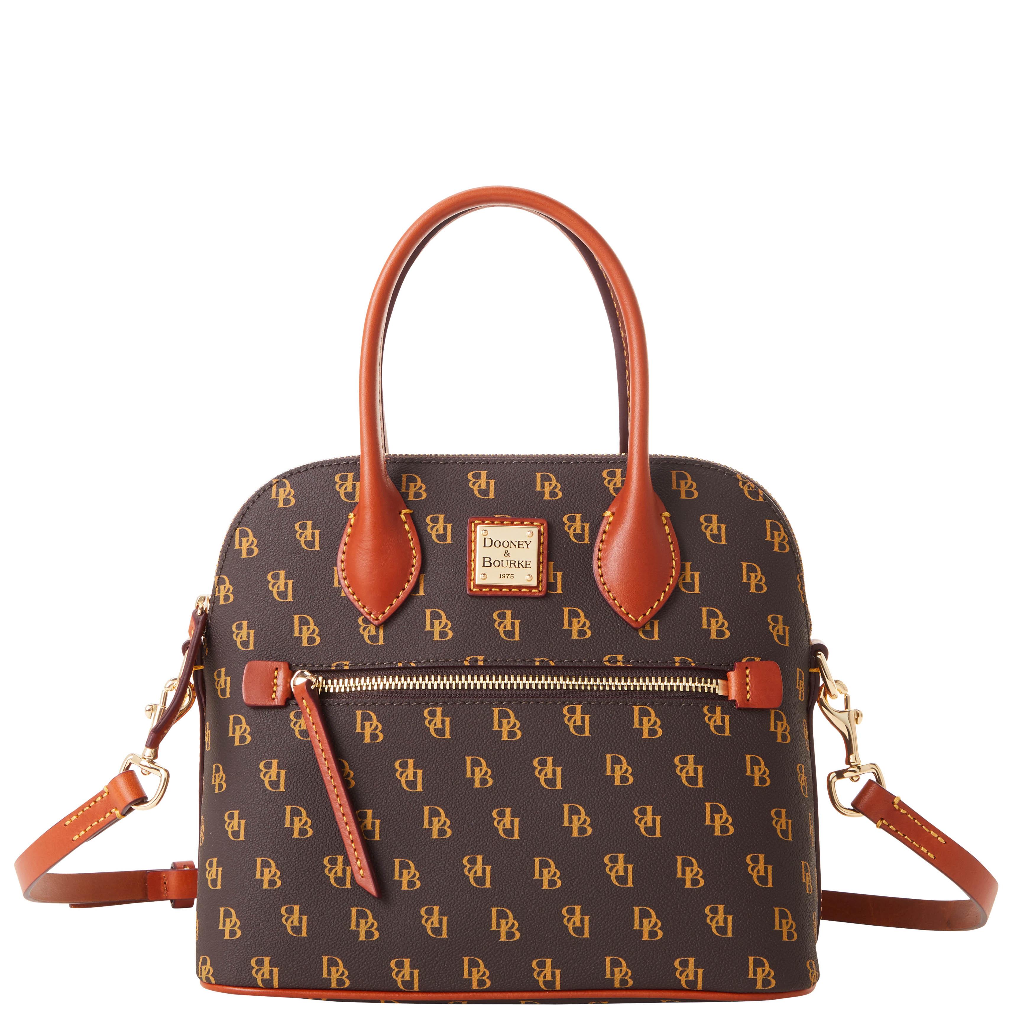 Dooney & Bourke Women's Gretta Domed Coated Cotton Satchel Bag in Brown Tmoro