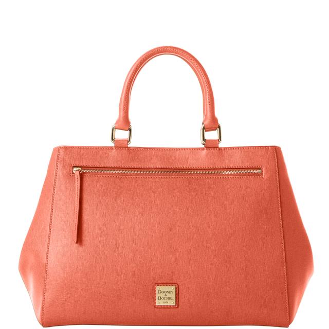 Dooney & Bourke Women's Saffiano Zip Leather Satchel Bag in Coral