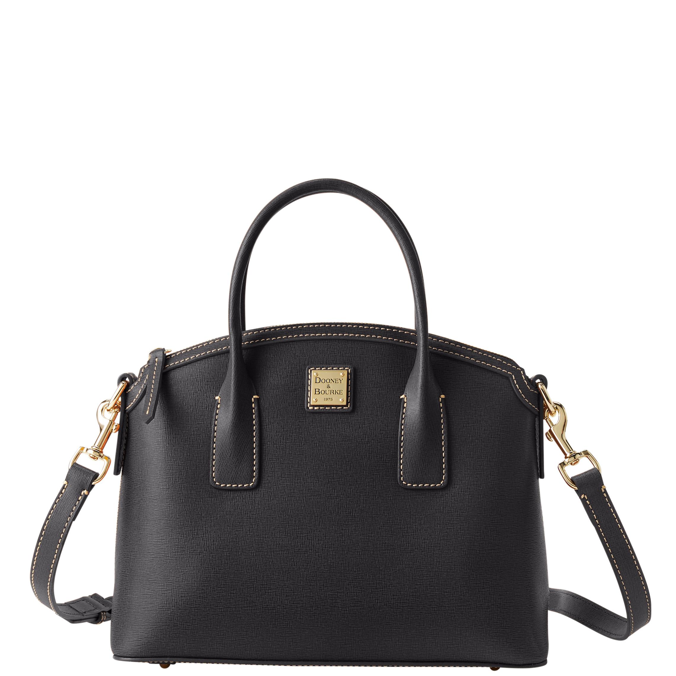 Dooney & Bourke Women's Saffiano Domed Leather Satchel in Black