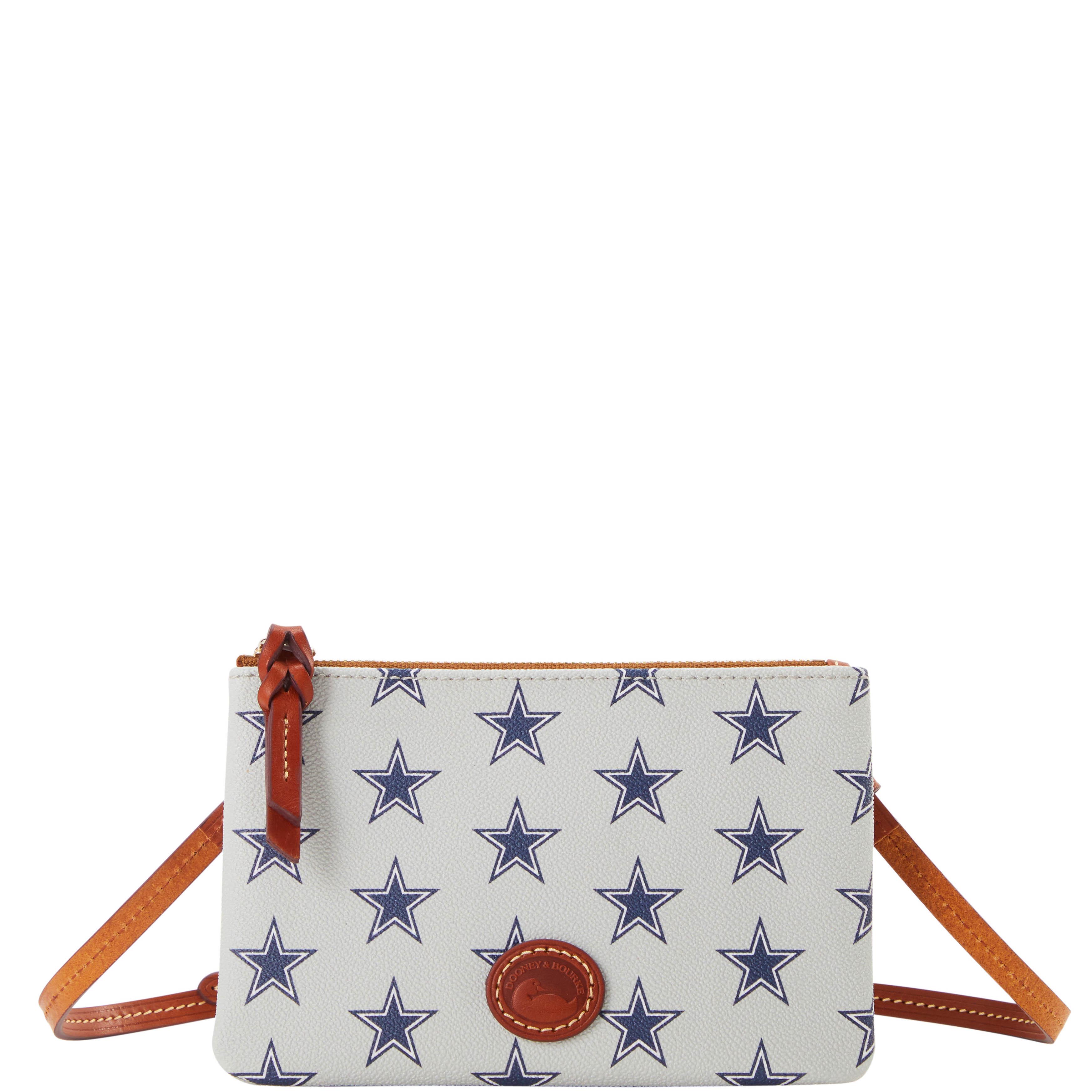 Dooney & Bourke Women's NFL Cowboys Top Zip Crossbody Coated Cotton Shoulder Bag in Grey