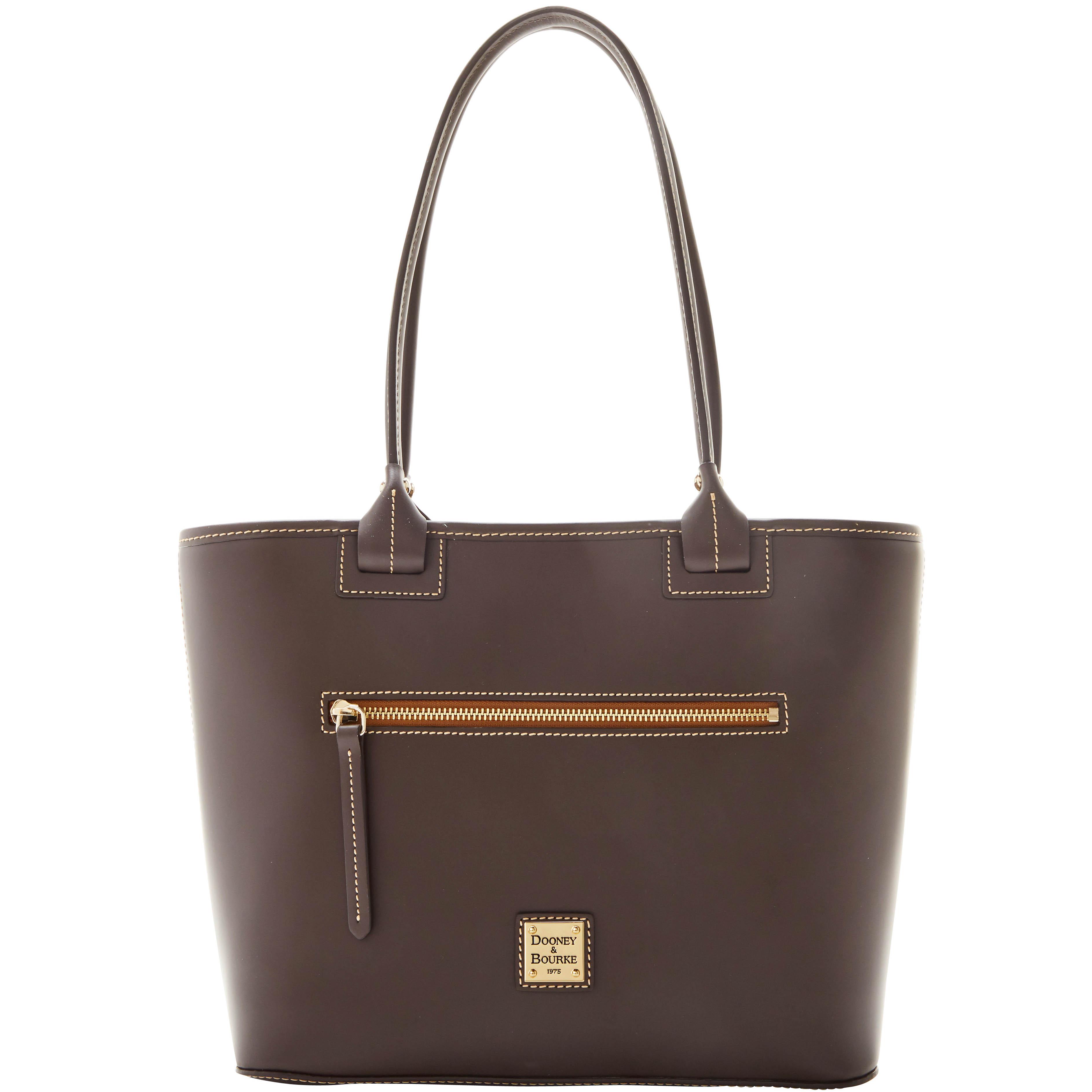Dooney & Bourke Women's Quincey Zip Leather Tote Shopping Bag in Brown Tmoro