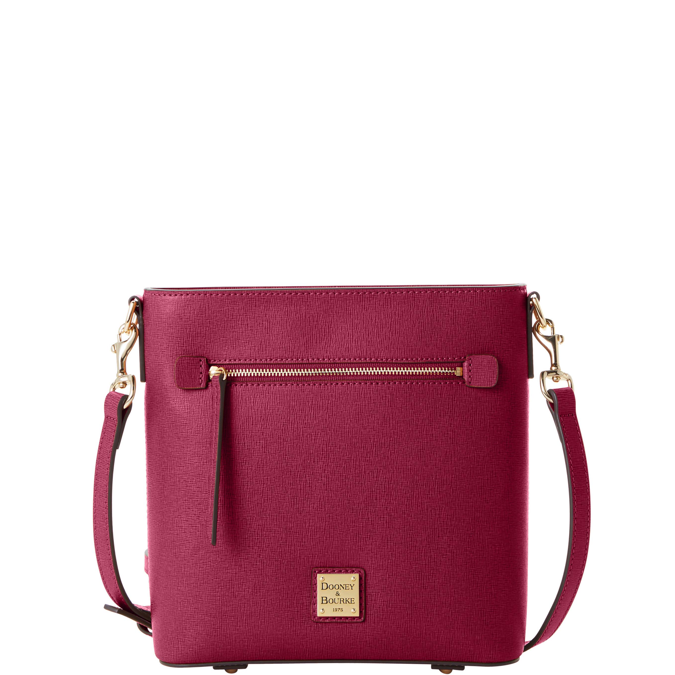 Dooney & Bourke Women's Saffiano Zip Crossbody Leather Shoulder Bag in Cranberry