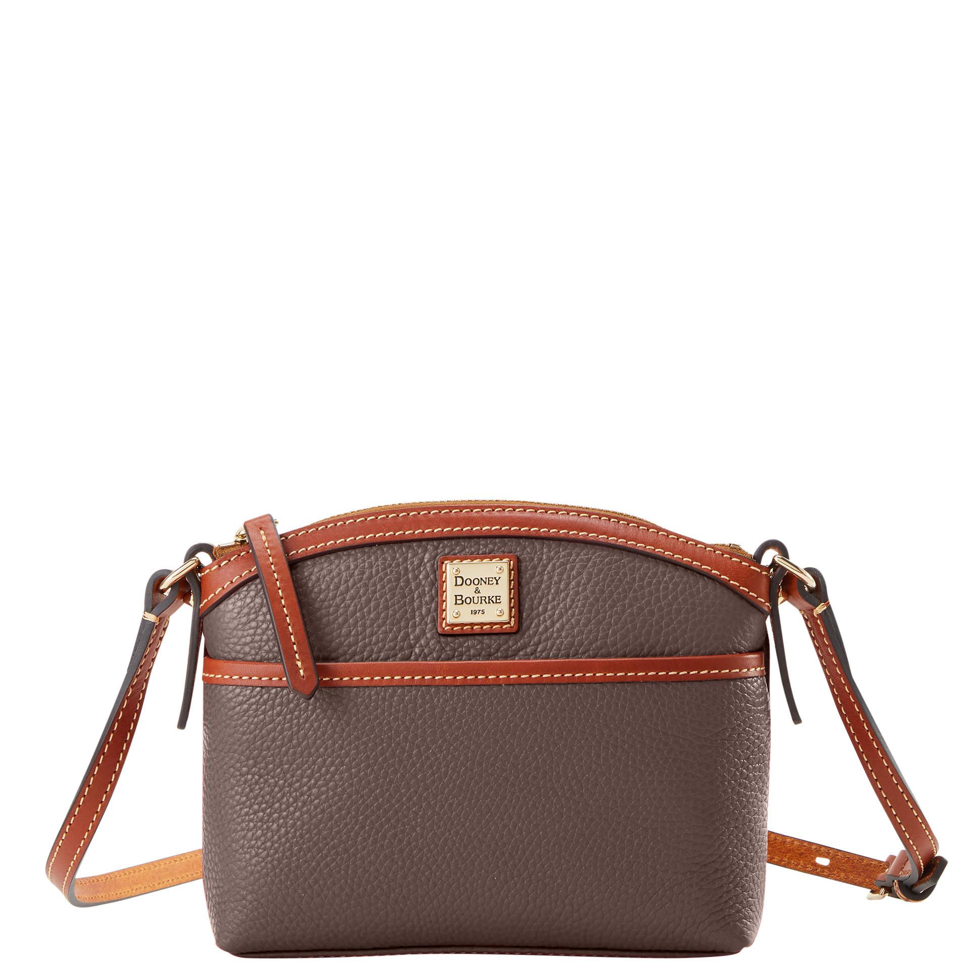 Dooney & Bourke Women's Pebble Grain Domed Crossbody Leather Shoulder Bag in Elephant