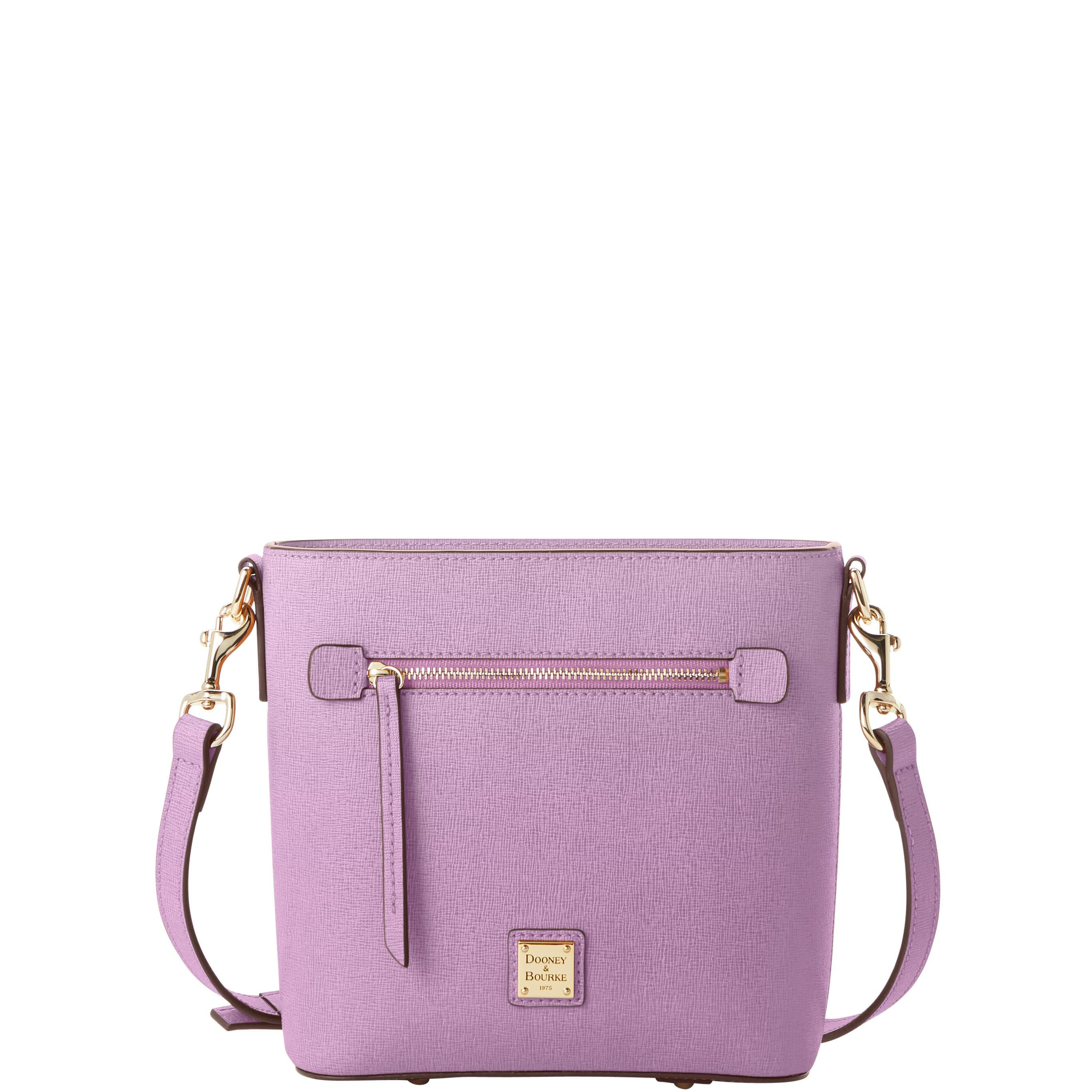 Dooney & Bourke Women's Saffiano Small Zip Crossbody Leather Shoulder Bag in Light Mauve