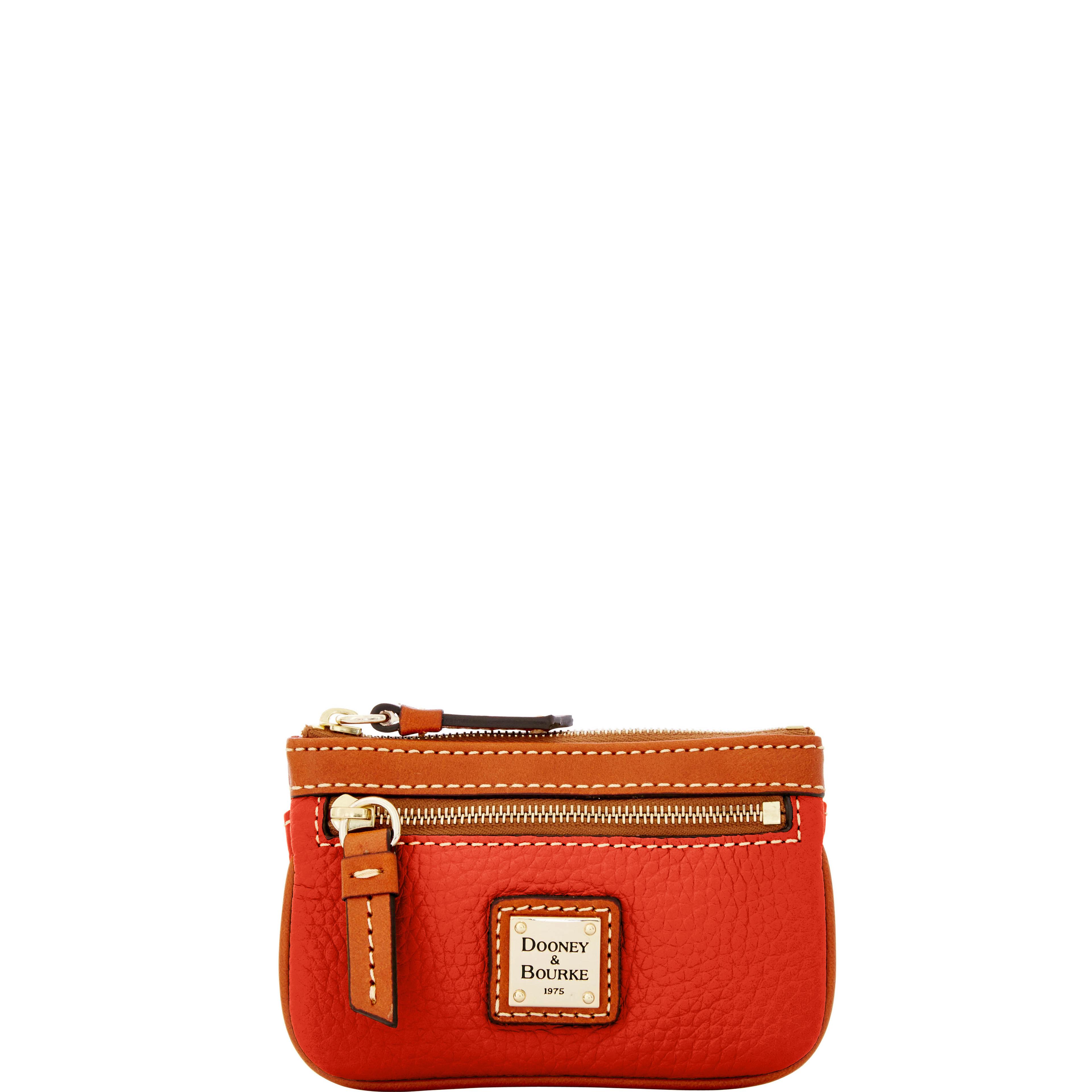 Dooney & Bourke Women's Pebble Grain Small Coin Case in Geranium, Leather