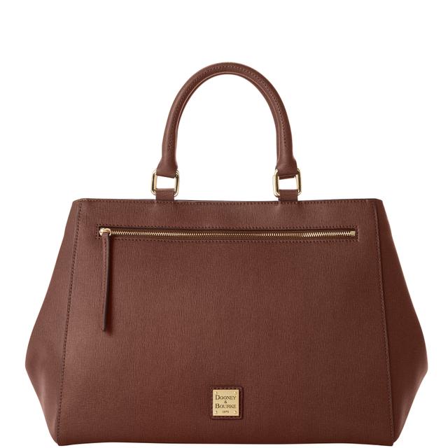 Dooney & Bourke Women's Saffiano Zip Leather Satchel Bag in Amber