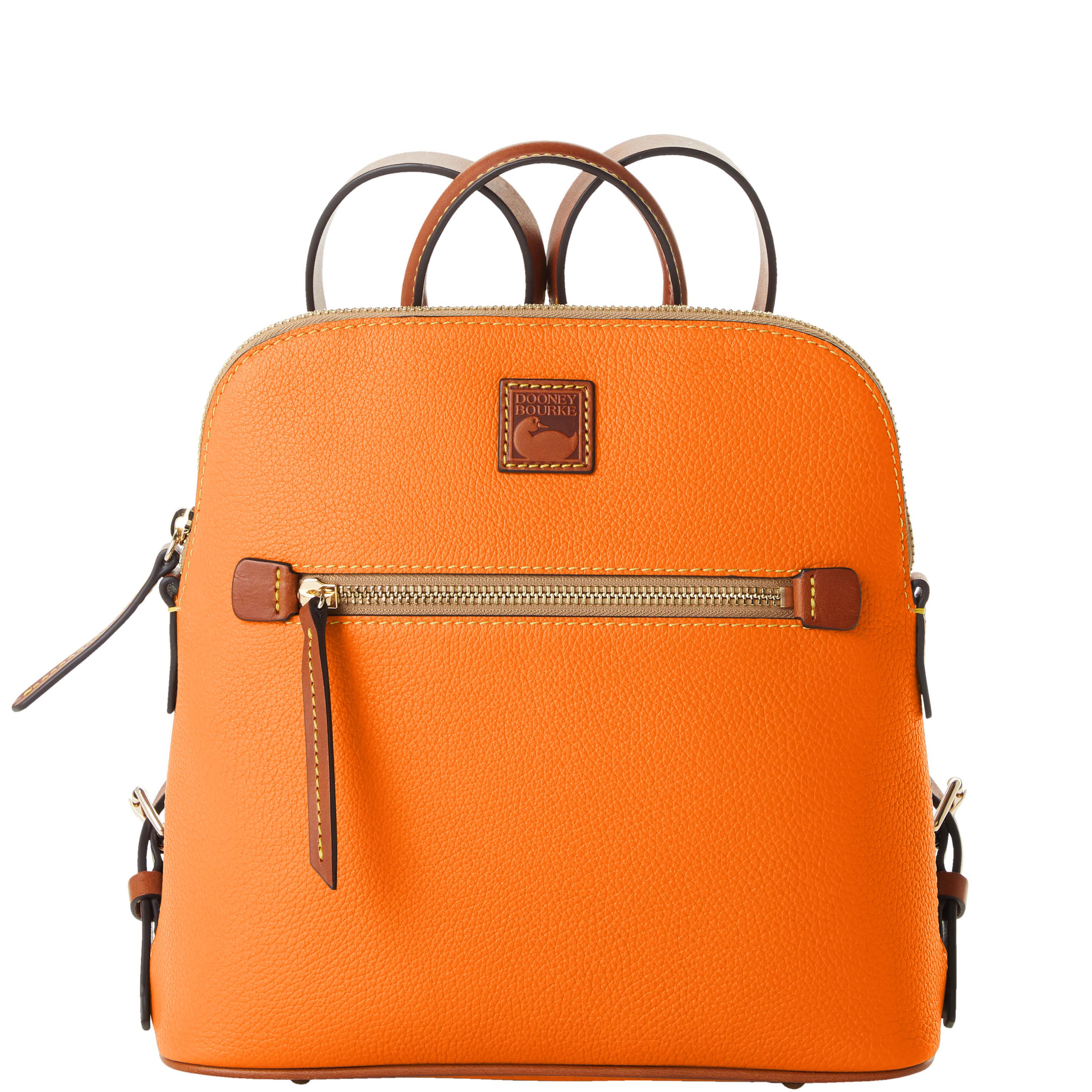 Dooney & Bourke Women's Pebble Grain Leather Backpack in Clementine
