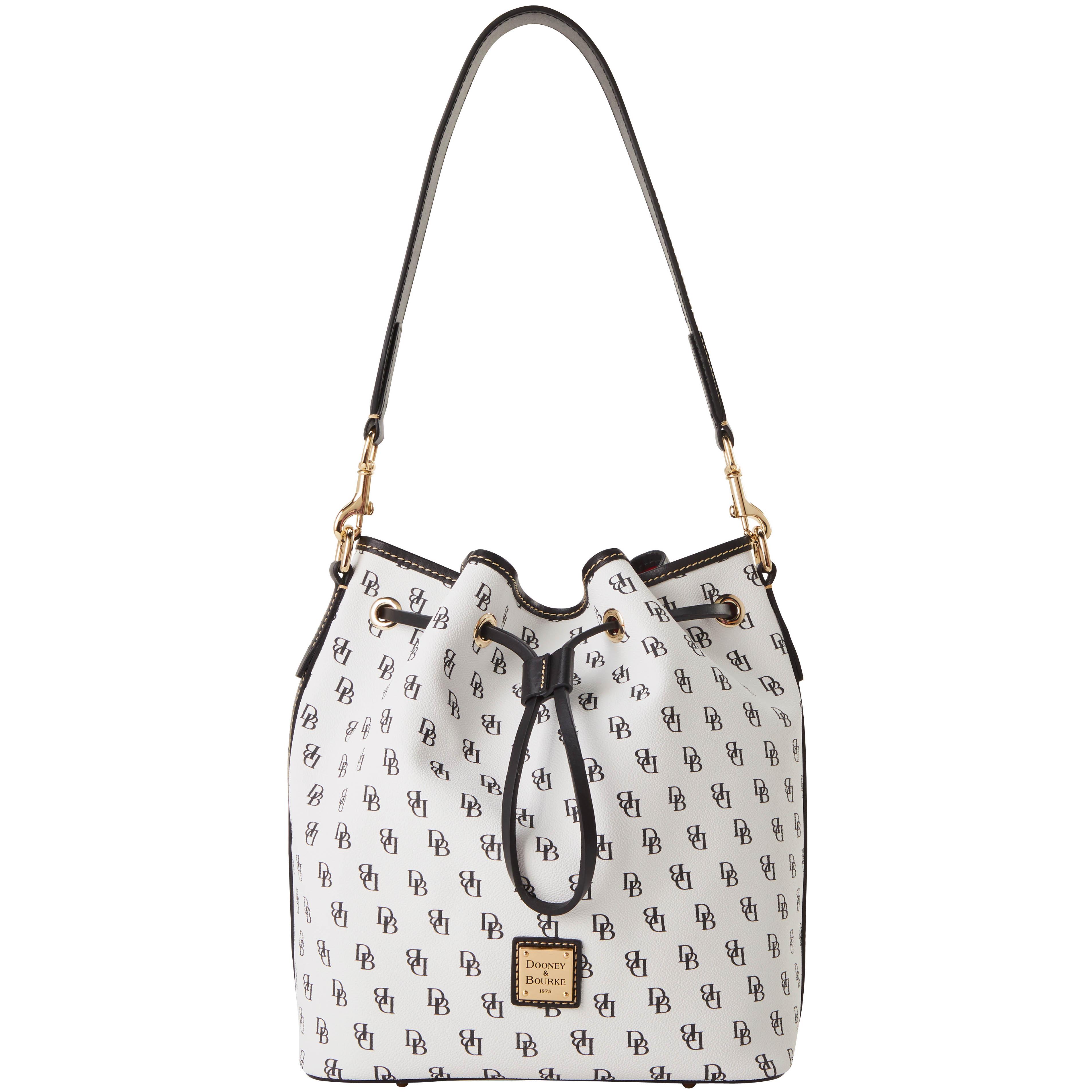 Dooney & Bourke Women's Gretta Drawstring Coated Cotton Shoulder Bag in White