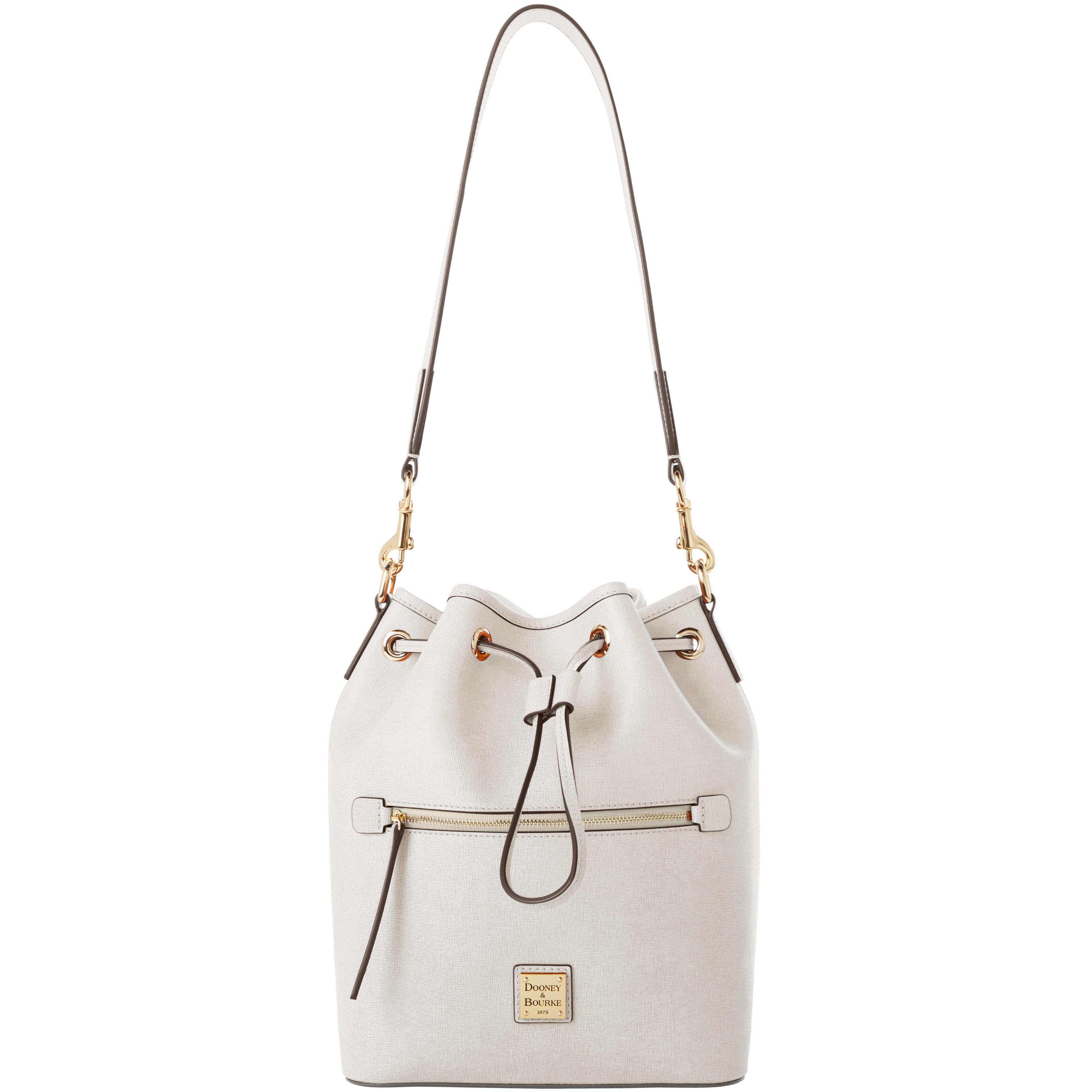 Dooney & Bourke Women's Saffiano Drawstring Leather Shoulder Bag in Ecru