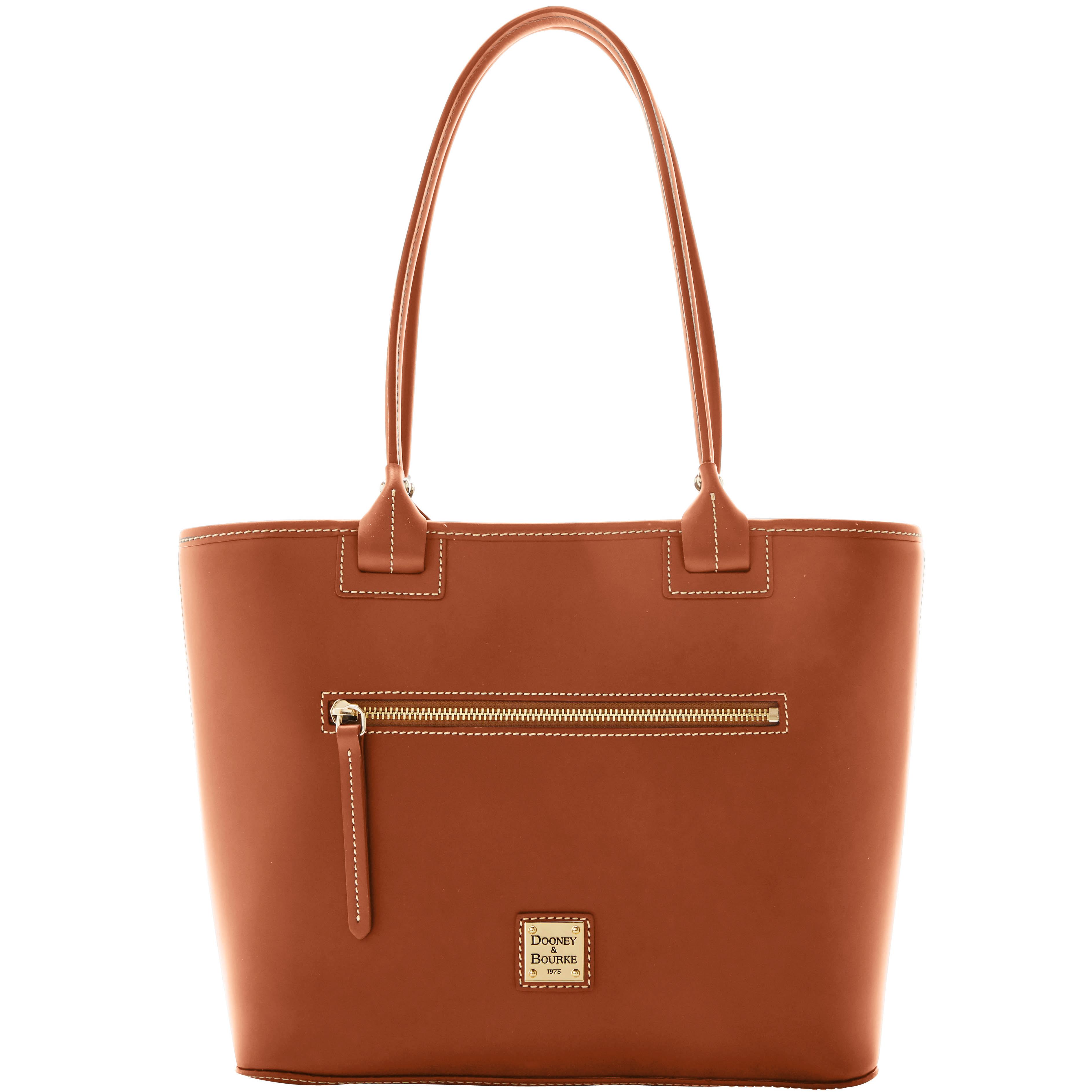 Dooney & Bourke Women's Quincey Zip Leather Tote Shopping Bag in Tan