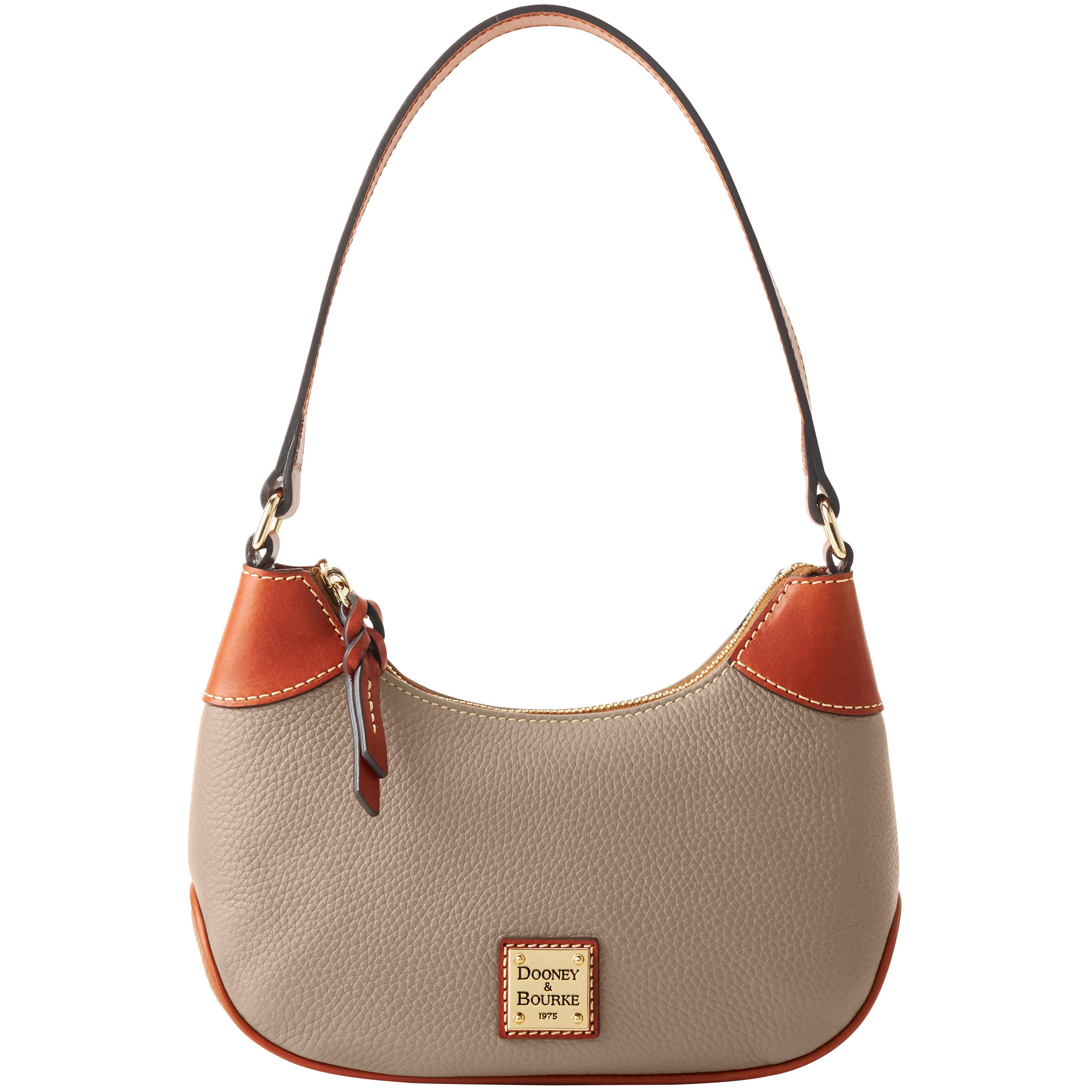 Dooney & Bourke Women's Pebble Grain Luna Hobo Leather Shoulder Bag in Taupe
