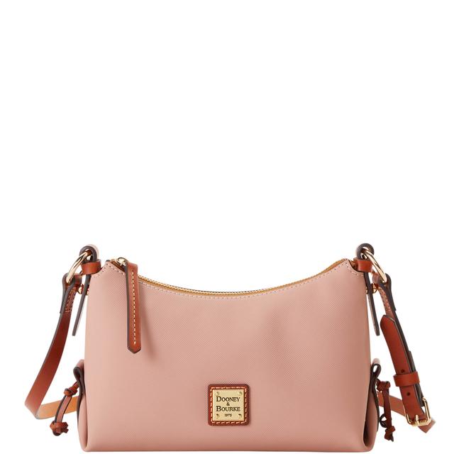 Dooney & Bourke Women's Penrose Hobo Leather Shoulder Bag Crossbody 22 in Dusty Rose Tan