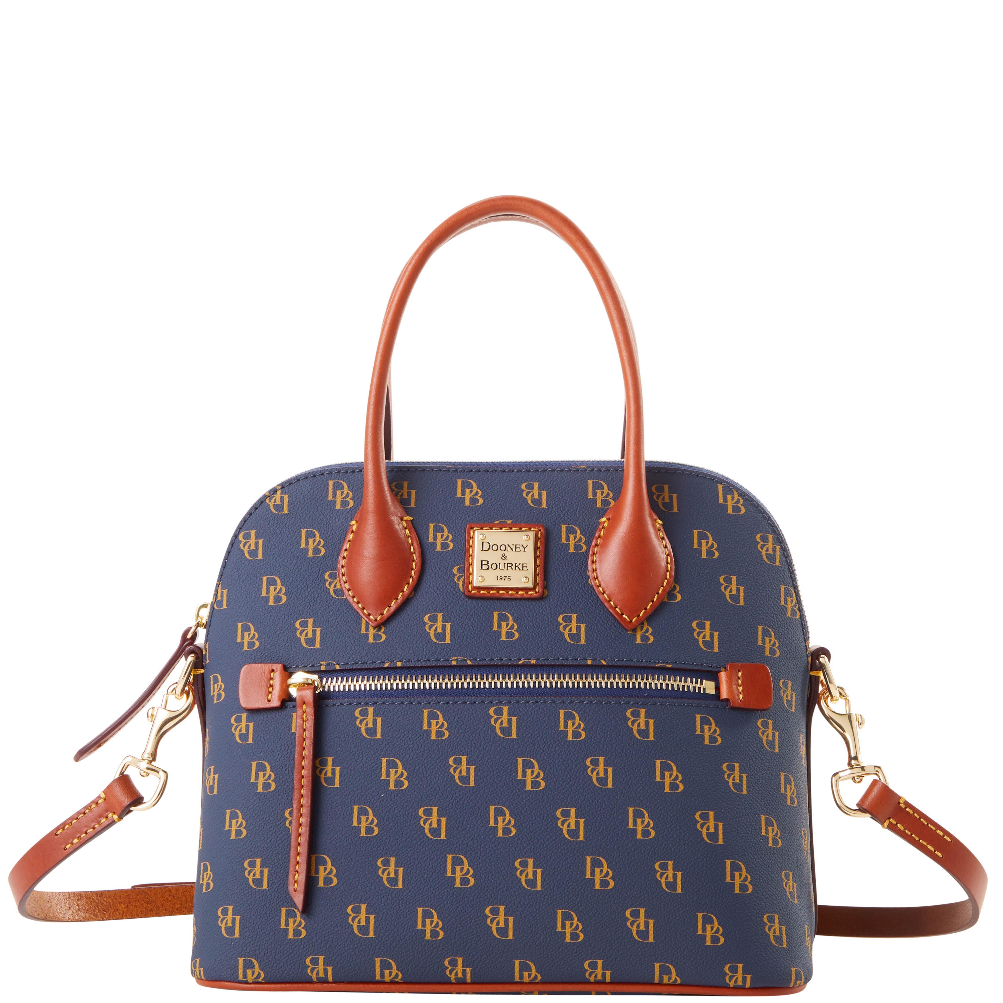 Dooney & Bourke Women's Gretta Domed Coated Cotton Satchel Bag in Navy