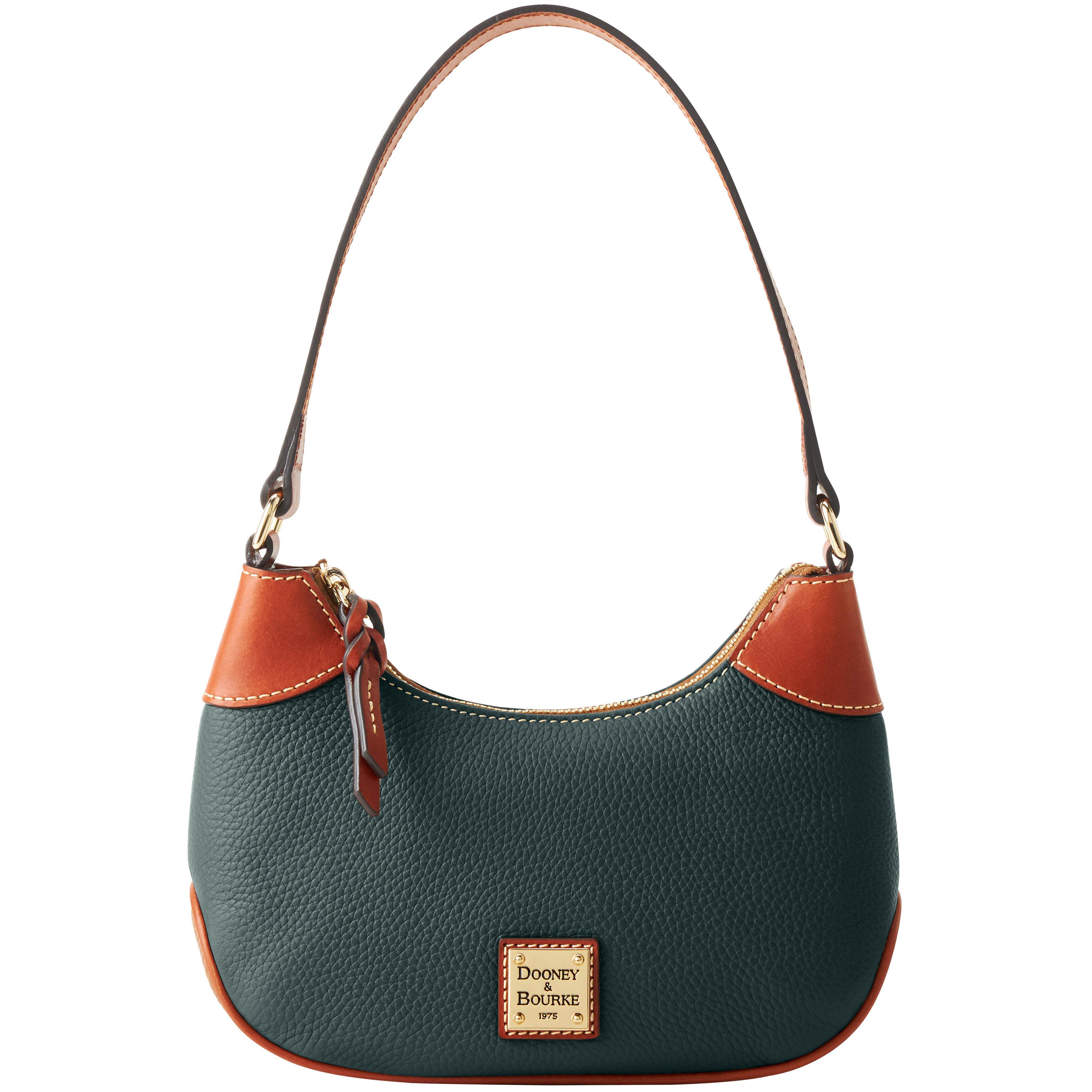 Dooney & Bourke Women's Pebble Grain Luna Hobo Leather Shoulder Bag in Forest