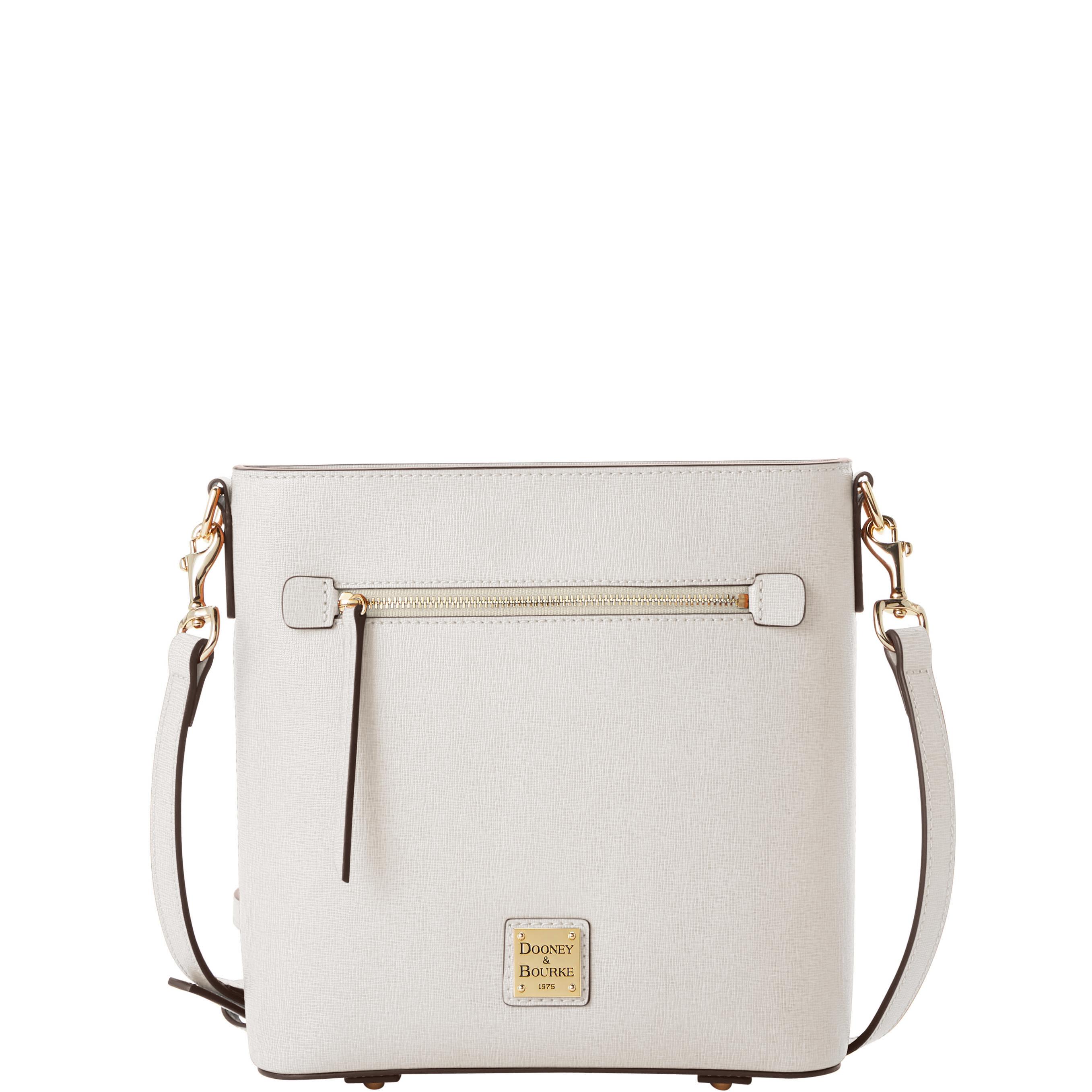 Dooney & Bourke Women's Saffiano Zip Crossbody Leather Shoulder Bag in Ecru