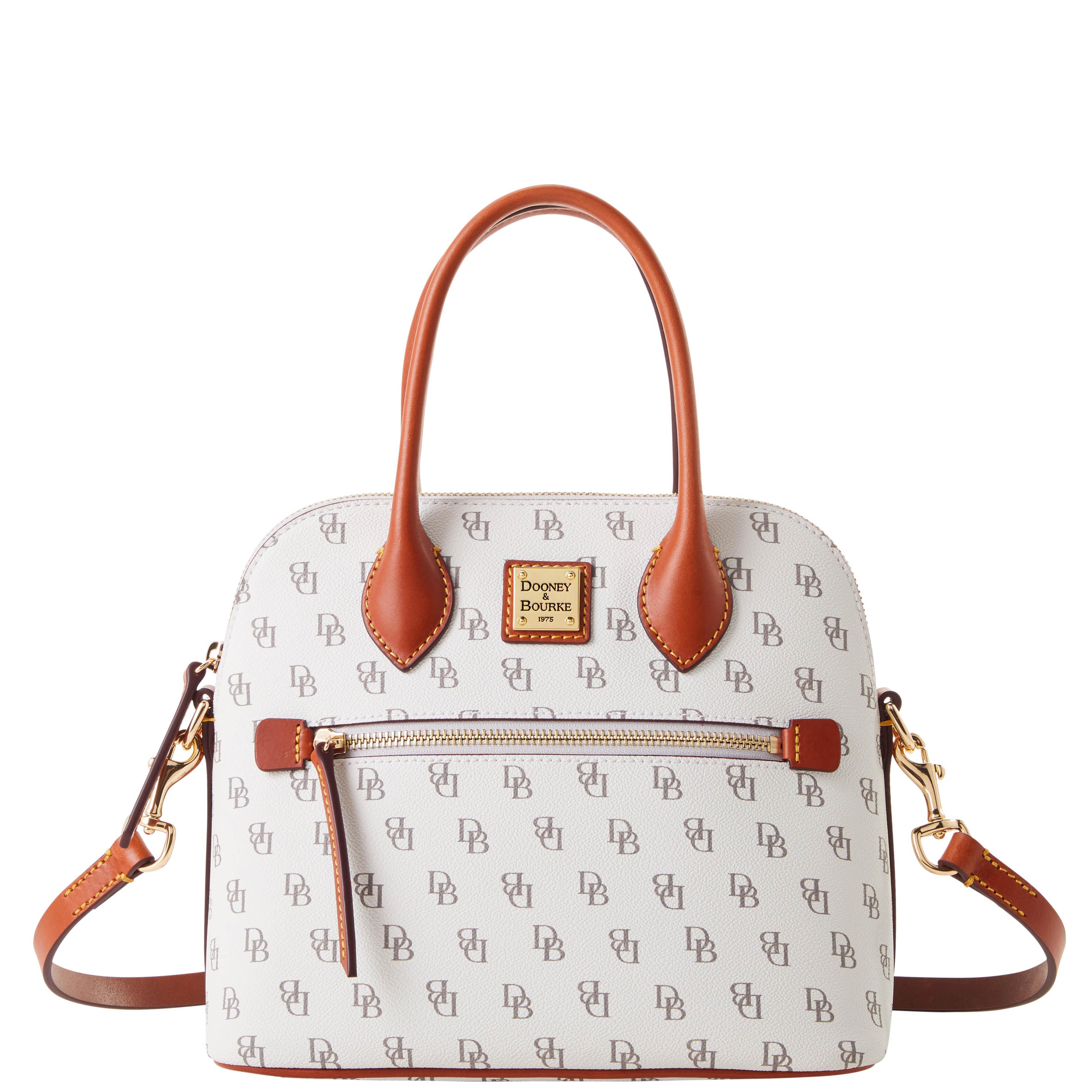 Dooney & Bourke Women's Gretta Domed Coated Cotton Satchel Bag in Bone