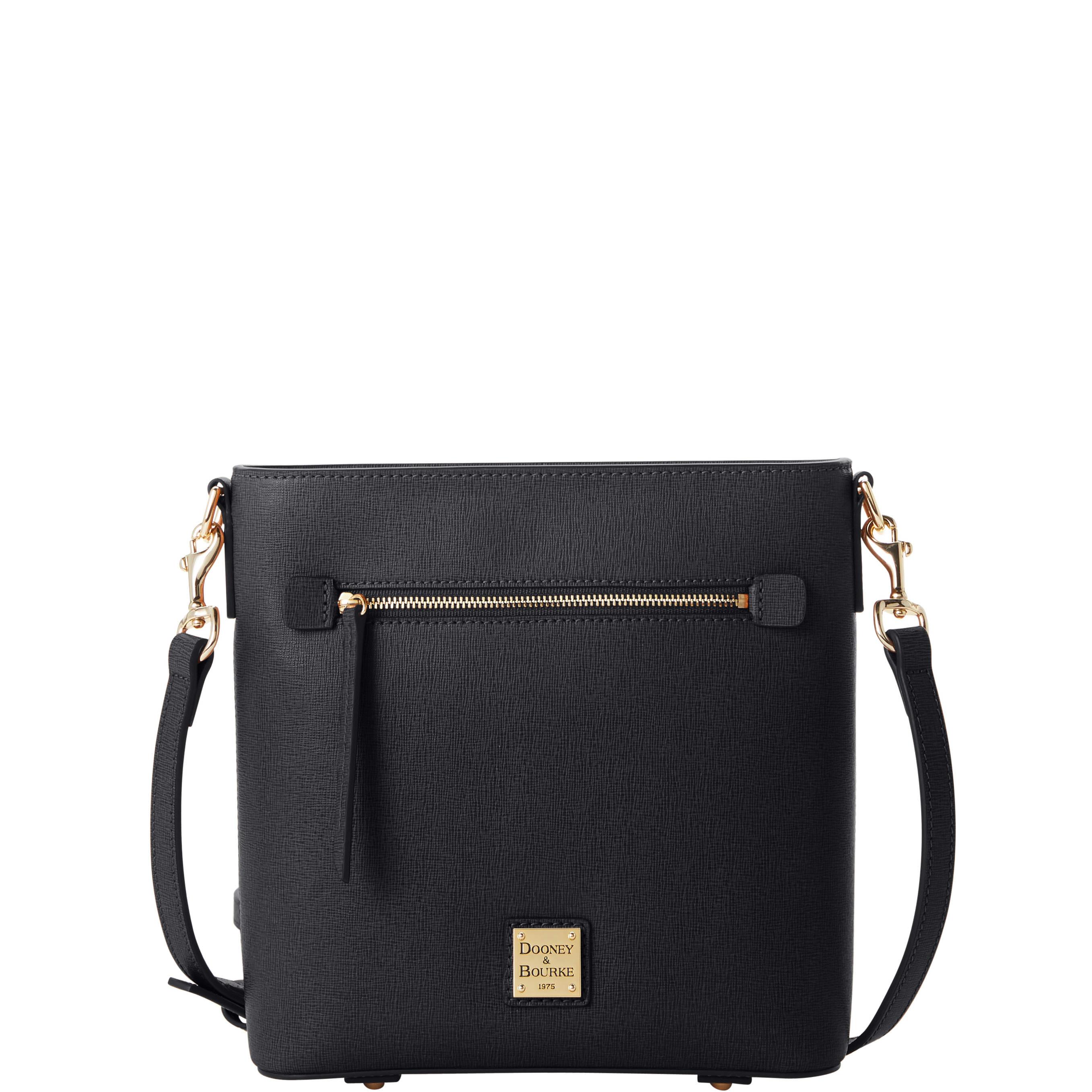 Dooney & Bourke Women's Saffiano Zip Crossbody Leather Shoulder Bag in Black