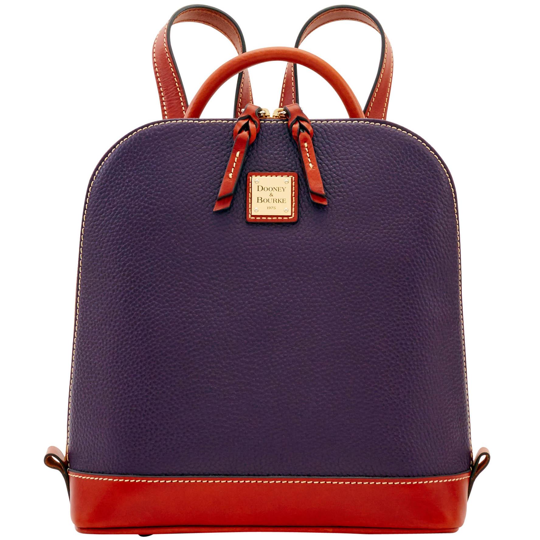 Dooney & Bourke Women's Pebble Grain Zip Pod Leather Backpack in Plum Wine