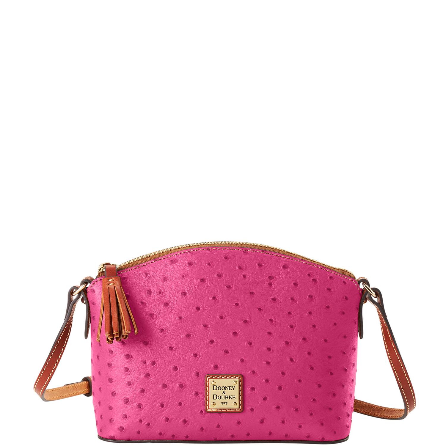 Dooney & Bourke Women's Ostrich Robin Leather Crossbody in Fuchsia