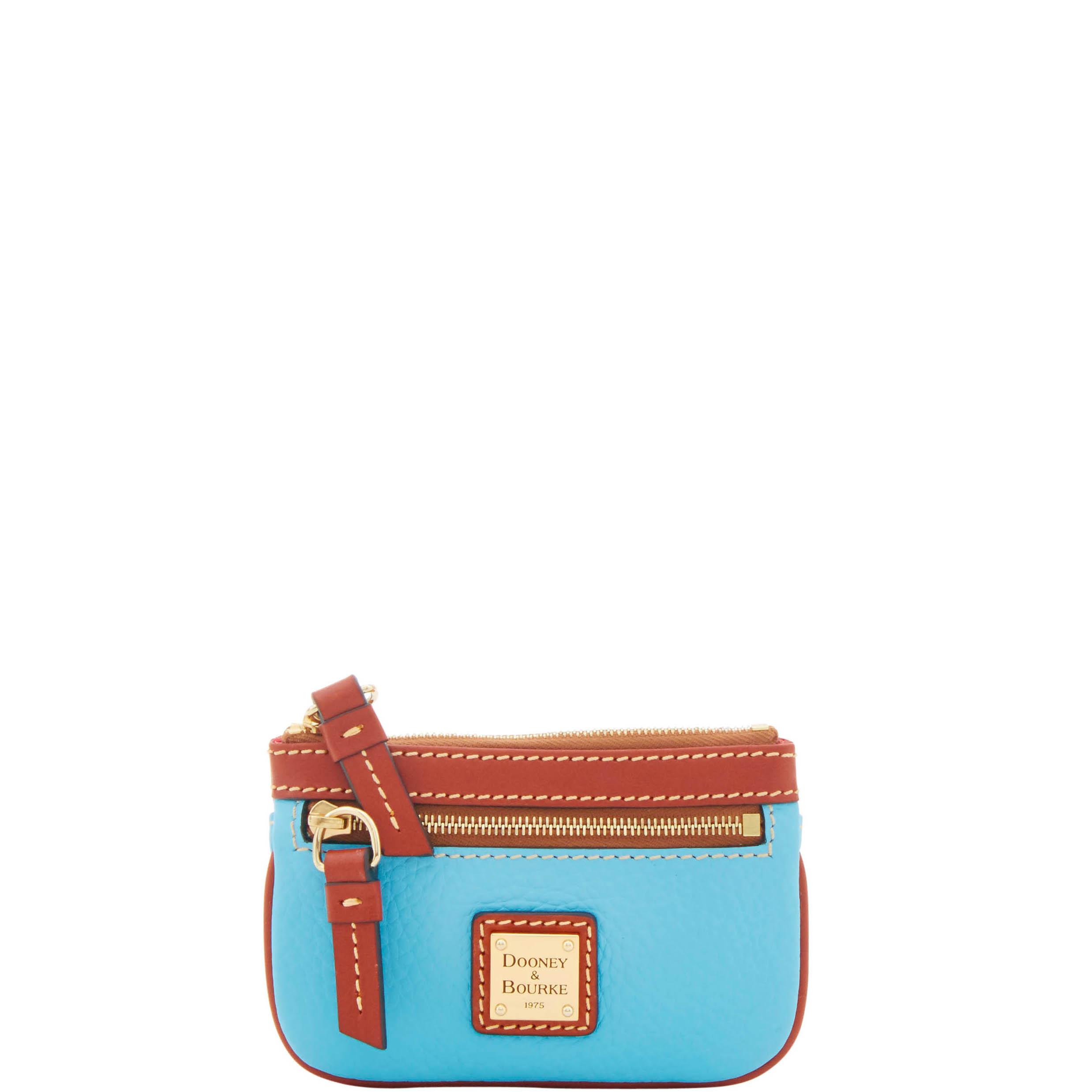 Dooney & Bourke Women's Pebble Grain Small Coin Case in Sky Blue, Leather