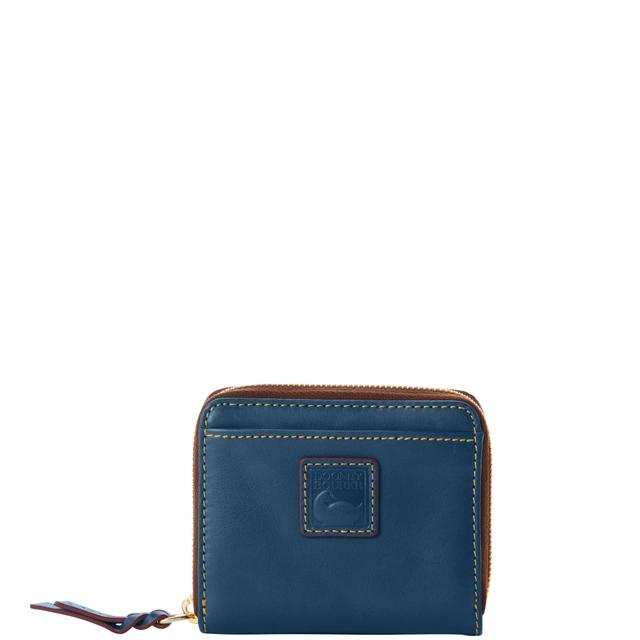 Dooney & Bourke Women's Florentine Small Zip Around Leather Wallet in Denim