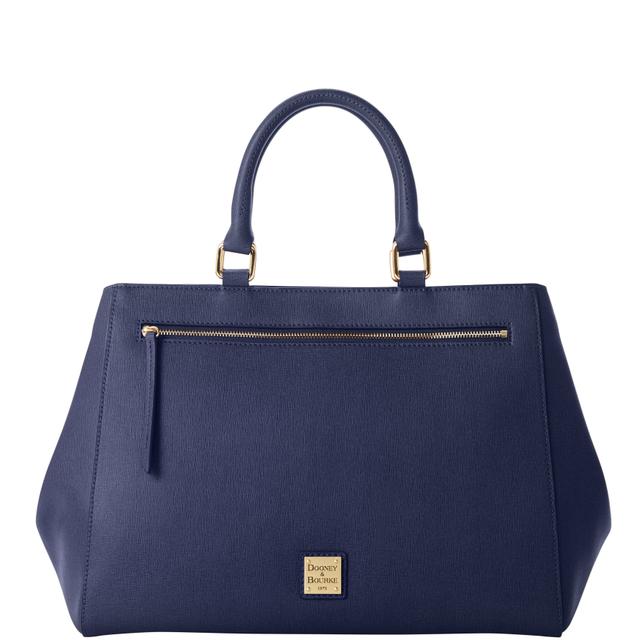Dooney & Bourke Women's Saffiano Zip Leather Satchel Bag in Marine