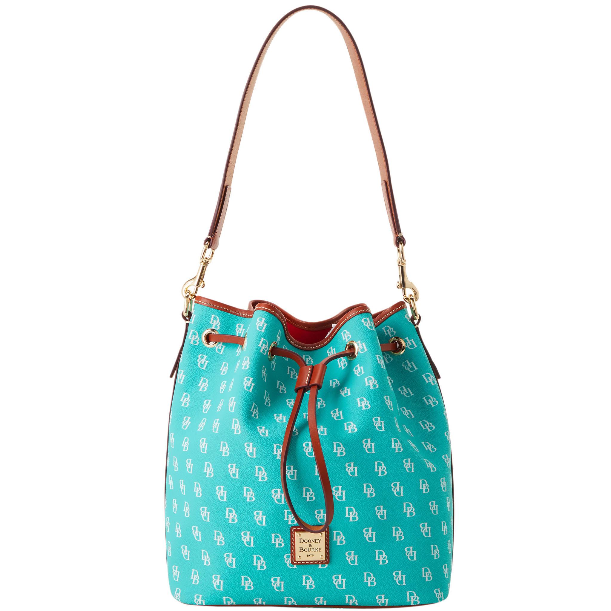 Dooney & Bourke Women's Gretta Drawstring Coated Cotton Shoulder Bag in Sea Foam