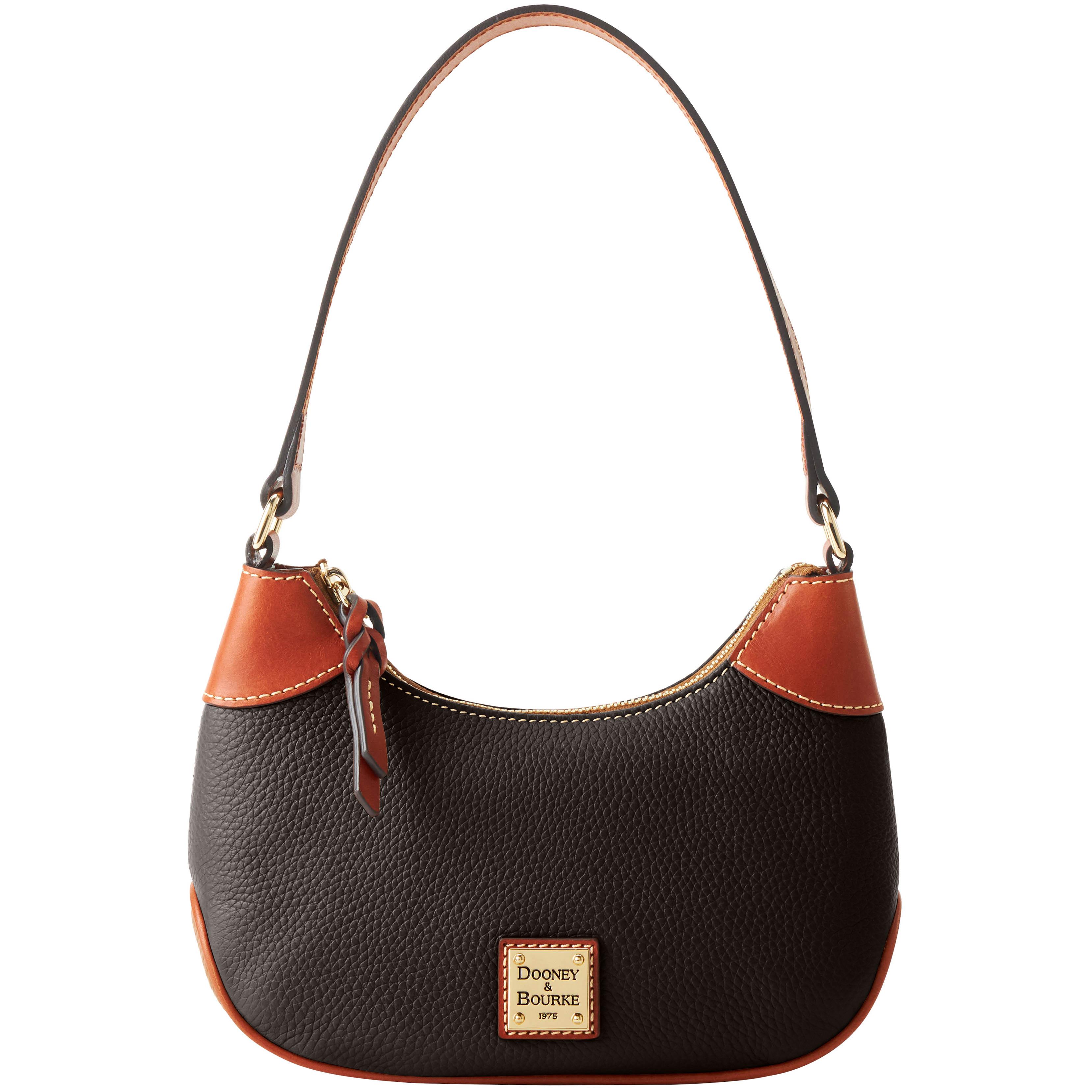Dooney & Bourke Women's Pebble Grain Luna Hobo Leather Shoulder Bag in Brown Tmoro