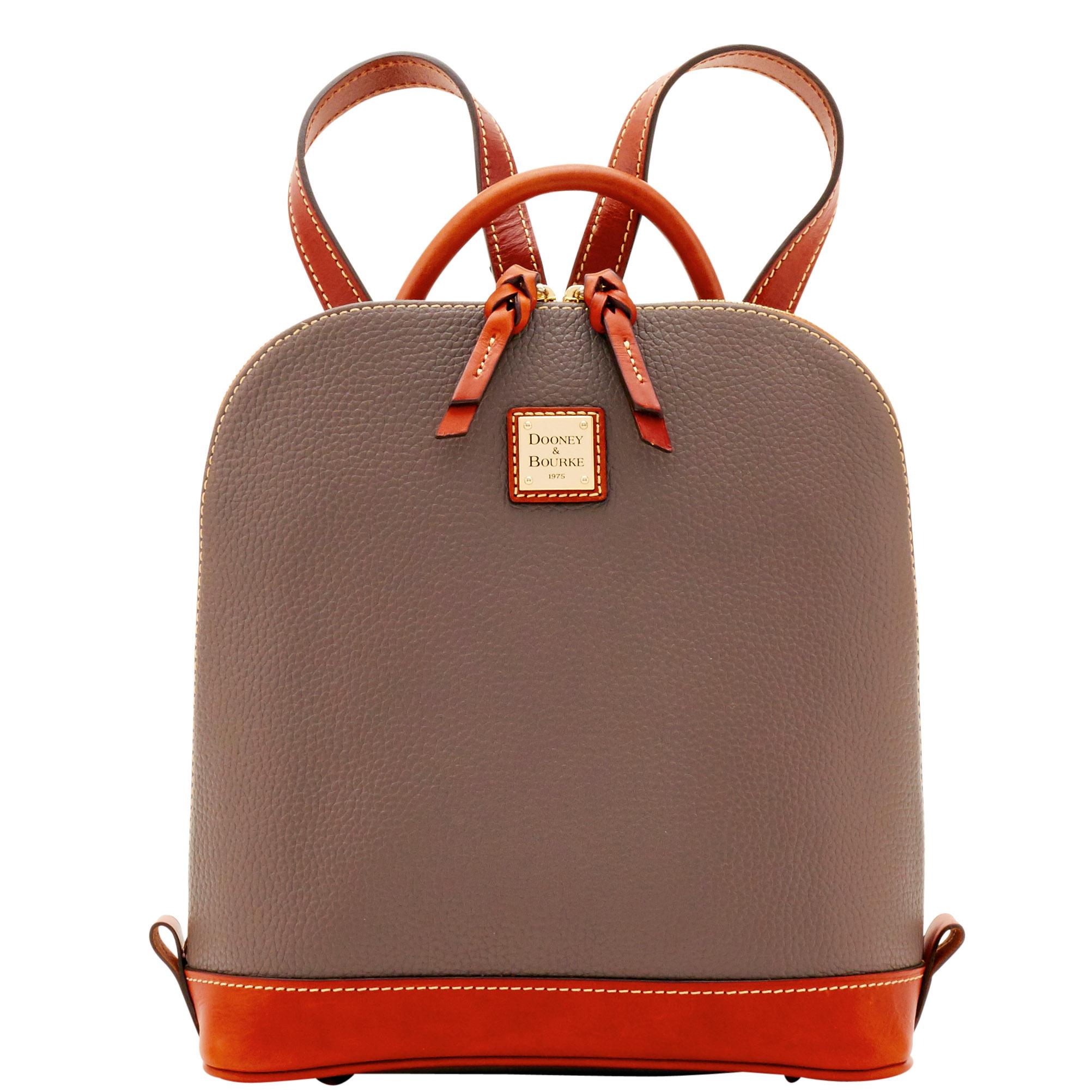 Dooney & Bourke Women's Pebble Grain Zip Pod Leather Backpack in Elephant