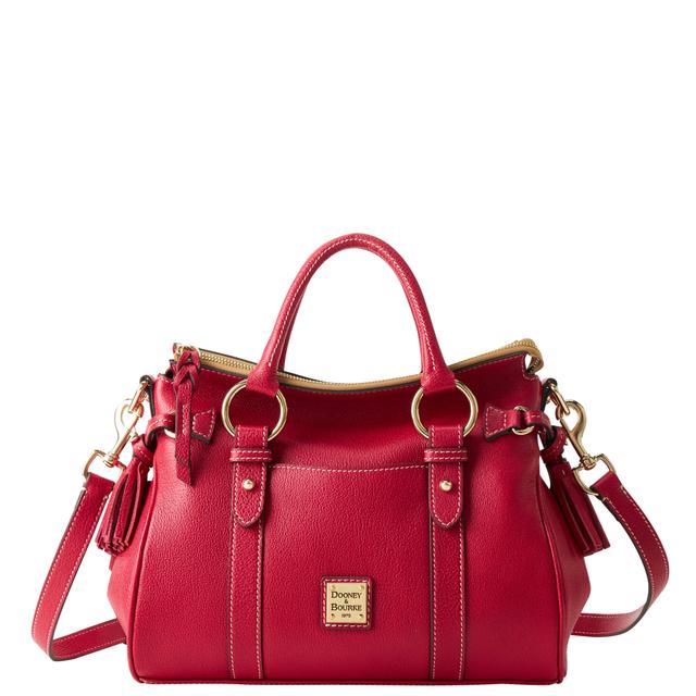 Dooney & Bourke Women's Sorrento Leather Satchel 30 With Pocket in Raspberry