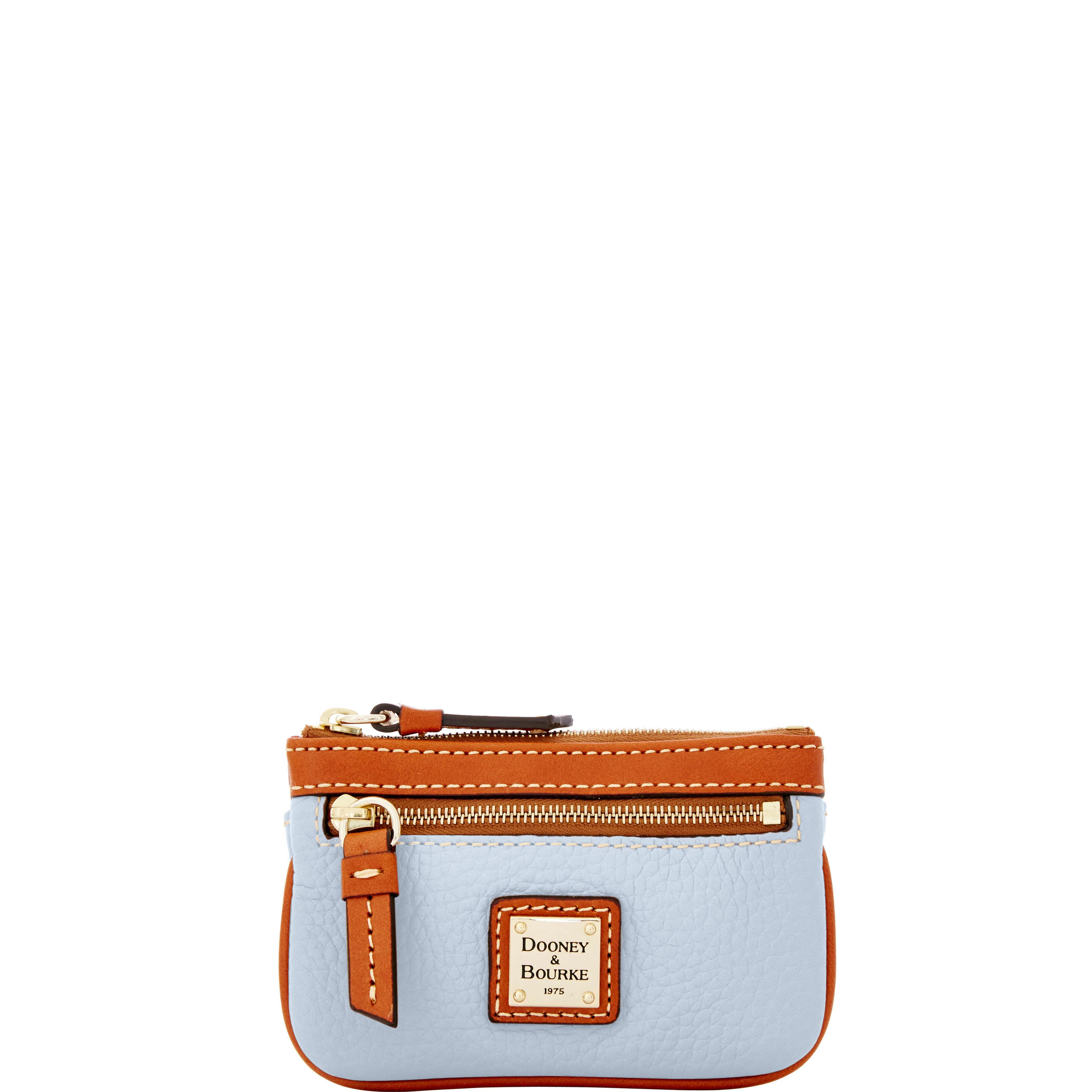 Dooney & Bourke Women's Pebble Grain Small Coin Case in Glacier Blue, Leather
