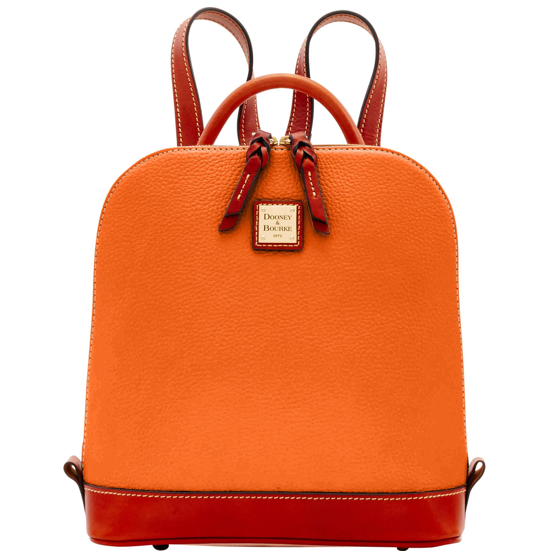 Dooney & Bourke Women's Pebble Grain Zip Pod Leather Backpack in Clementine