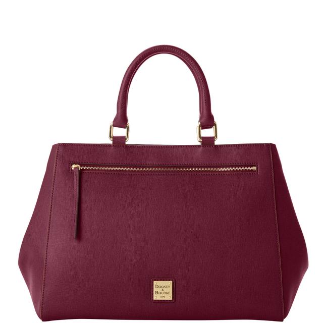 Dooney & Bourke Women's Saffiano Zip Leather Satchel Bag in Bordeaux