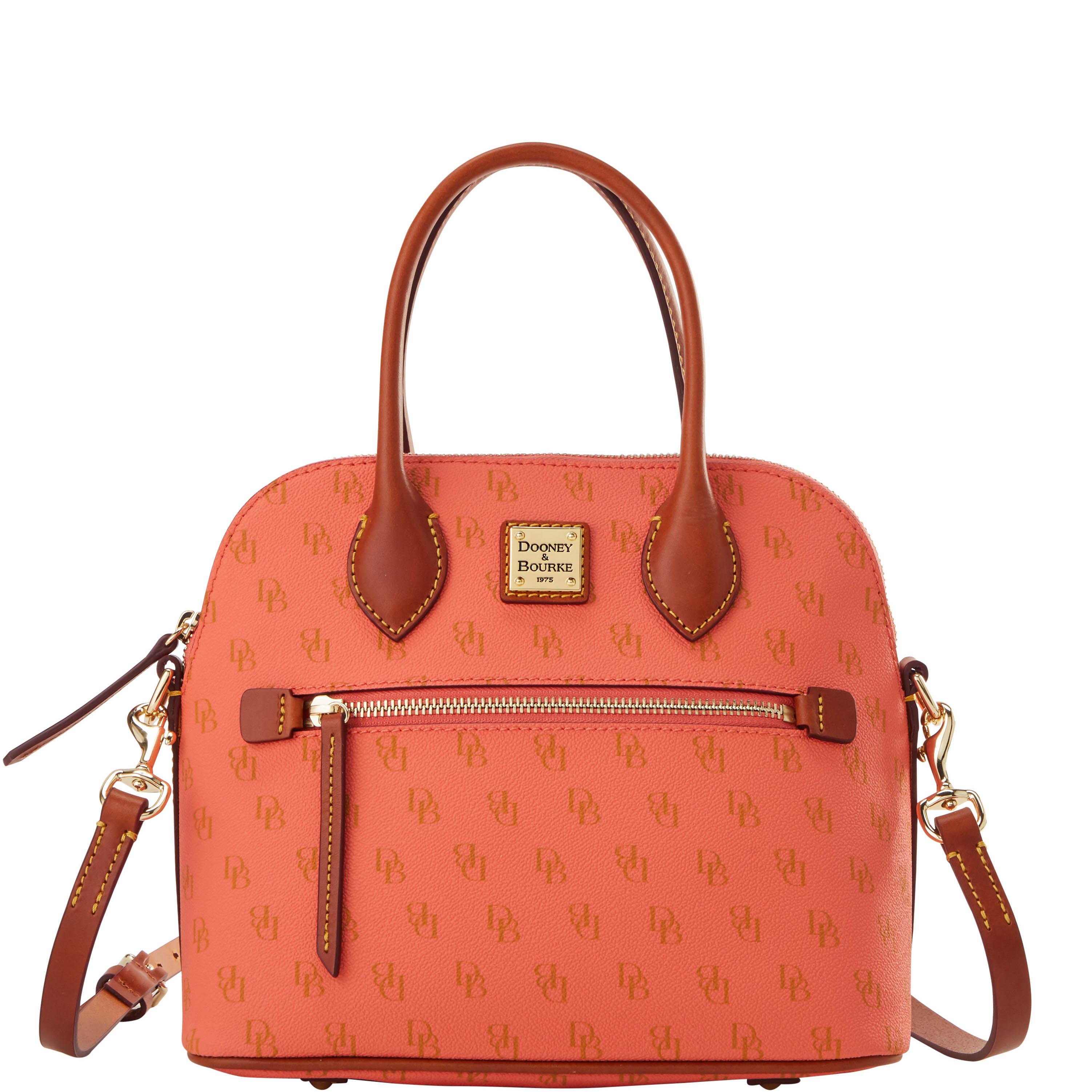 Dooney & Bourke Women's Gretta Domed Coated Cotton Satchel Bag in Coral