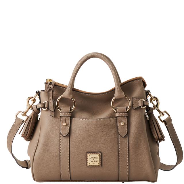 Dooney & Bourke Women's Sorrento Leather Satchel 30 With Pocket in Taupe
