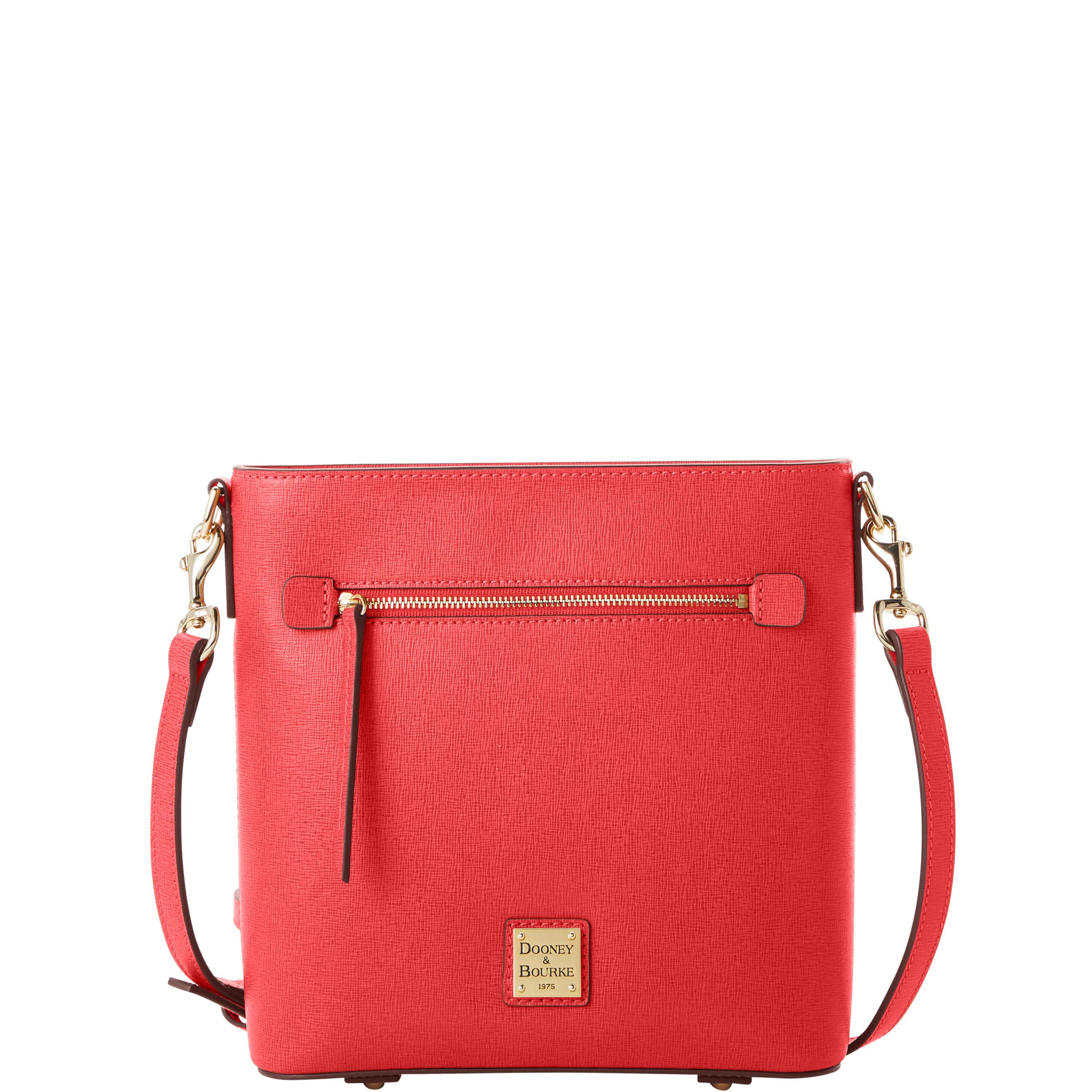Dooney & Bourke Women's Saffiano Zip Crossbody Leather Shoulder Bag in Tomato