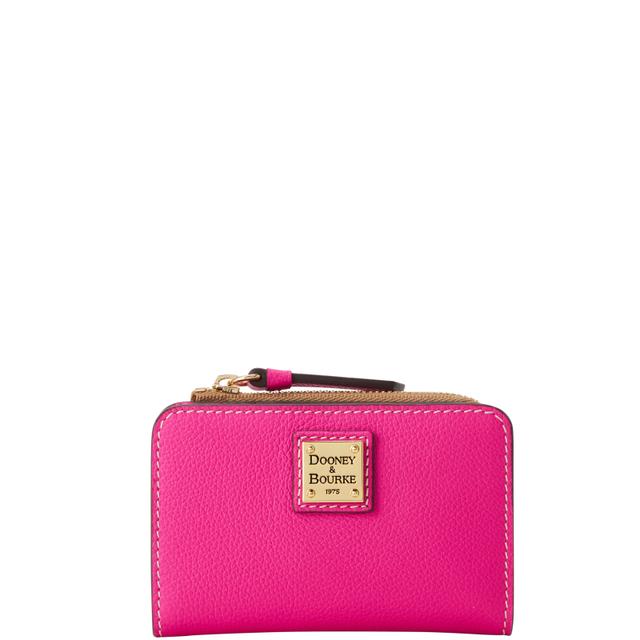 Dooney & Bourke Women's Sorrento Zip Credit Card Leather Wallet 12 in Fuchsia