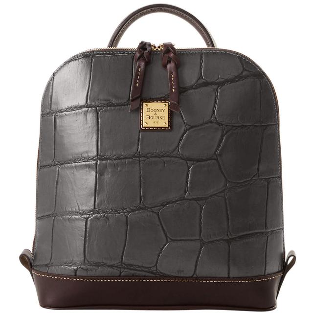 Dooney & Bourke Women's Denison Zip Pod Leather Backpack in Smoke Grey