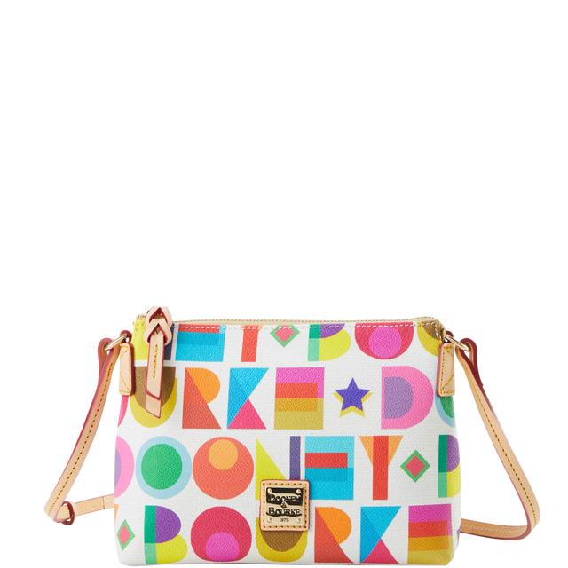 Dooney & Bourke Women's Art Deco Coated Cotton Crossbody Pouchette in White