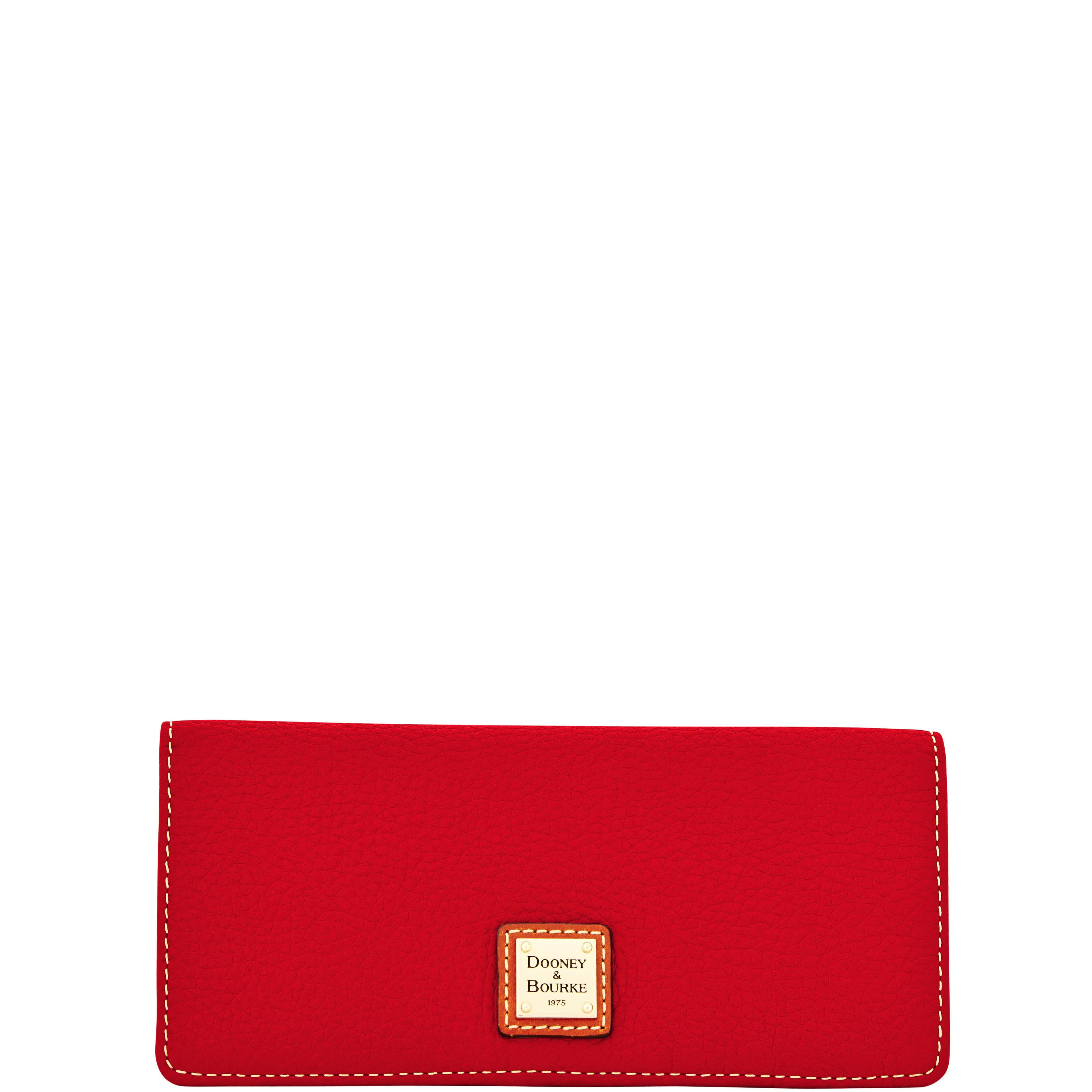 Dooney & Bourke Women's Pebble Grain Slim Leather Wallet in Red