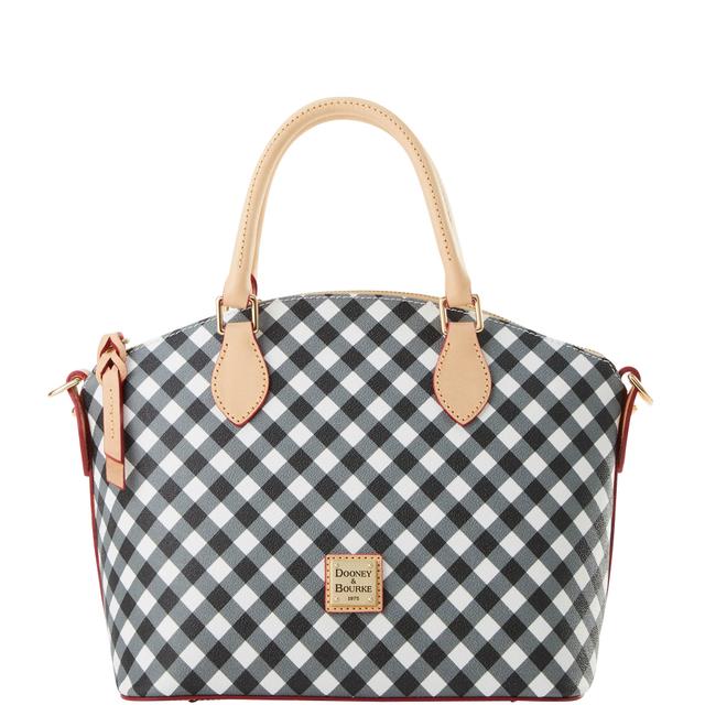 Dooney & Bourke Women's Gingham II Geena Coated Cotton Satchel Bag in Black