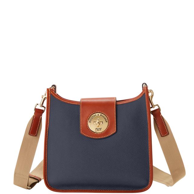 Dooney & Bourke Women's Pebble Turnlock Leather Messenger 28 Bag in Midnight Blue