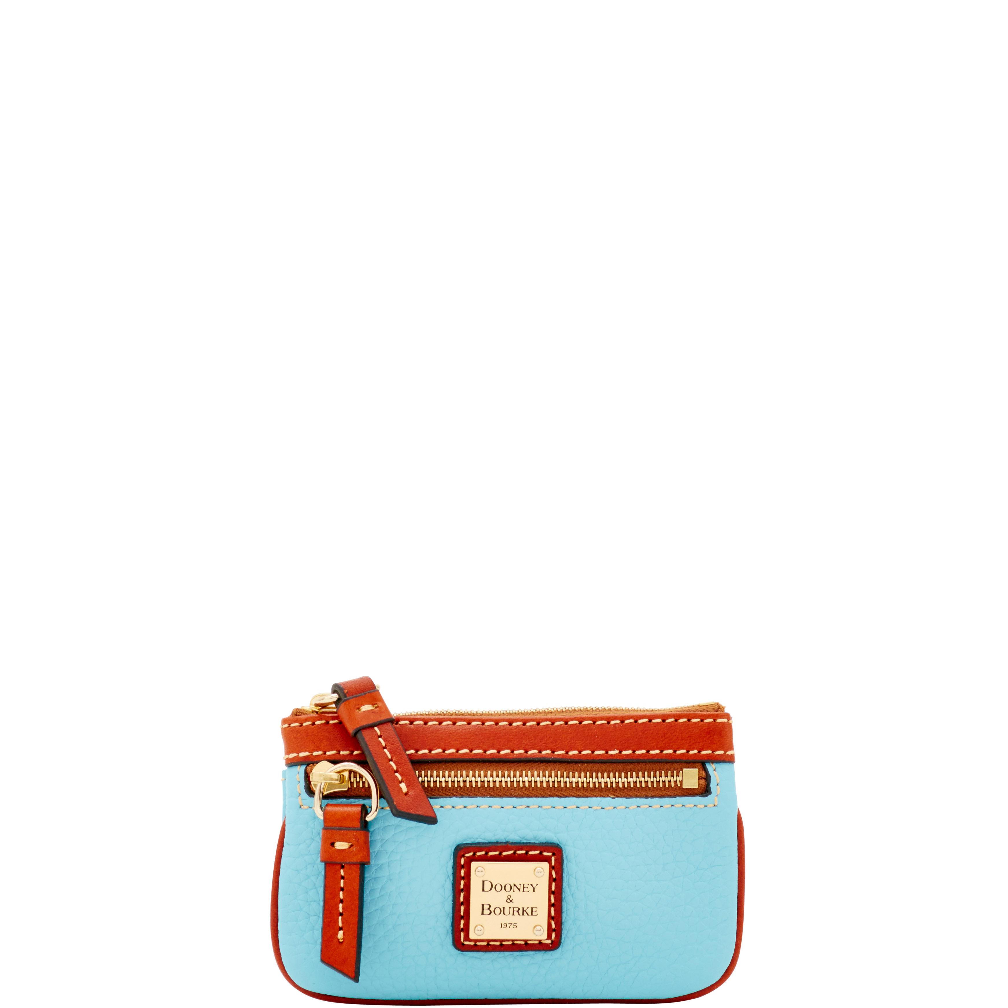 Dooney & Bourke Women's Pebble Grain Small Coin Case in Caribbean Blue, Leather