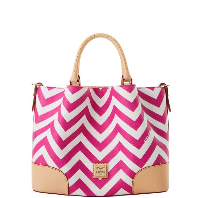 Dooney & Bourke Women's Chevron Coated Cotton Brenna Bag in Fuchsia