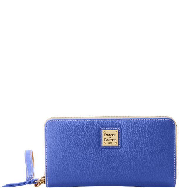 Dooney & Bourke Women's Lucca Leather Large Zip Around Wristlet in Periwinkle