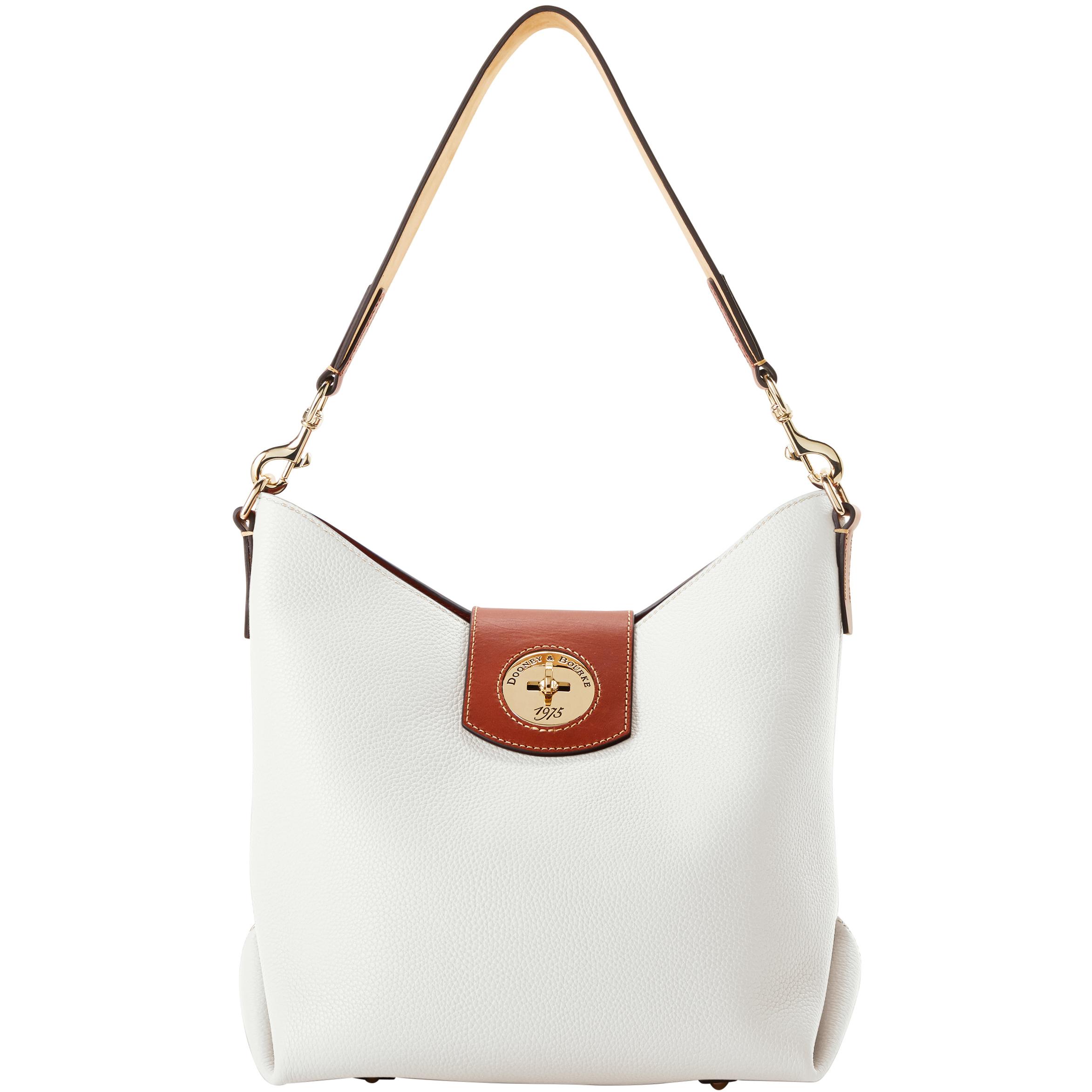 Dooney & Bourke Women's Pebble Turnlock Sac 30 Leather Shoulder Bag in White